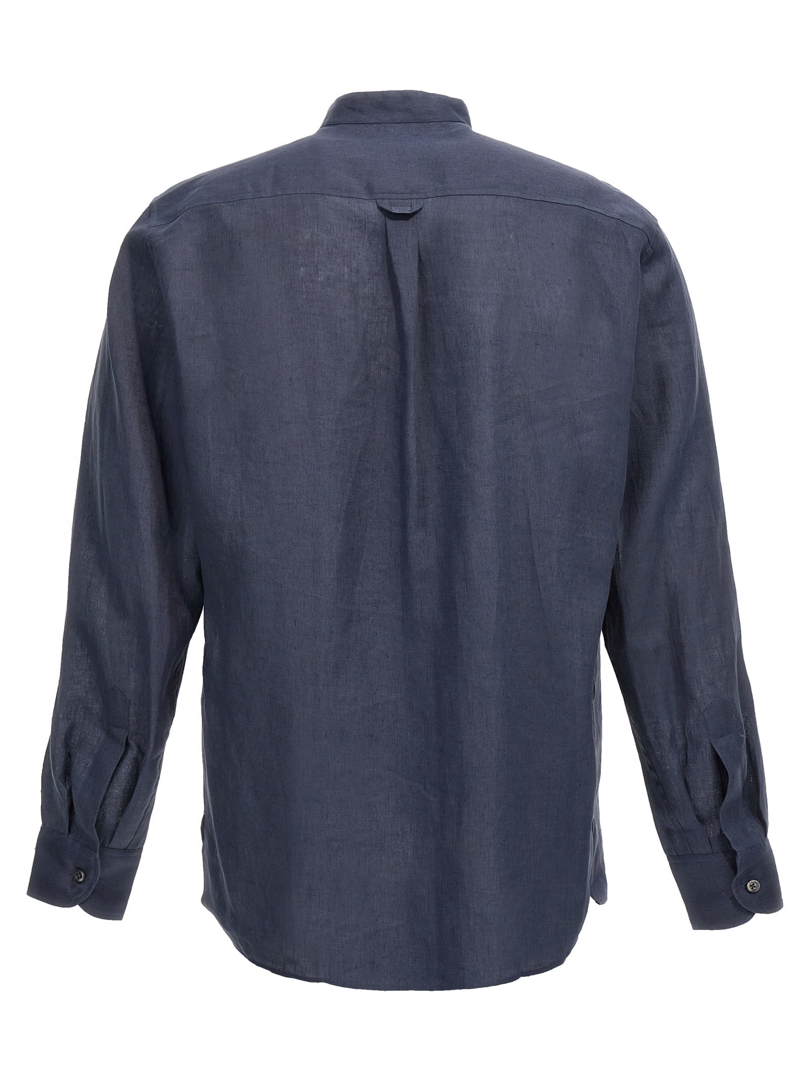 Shop Pt01 Linen Shirt In Blue