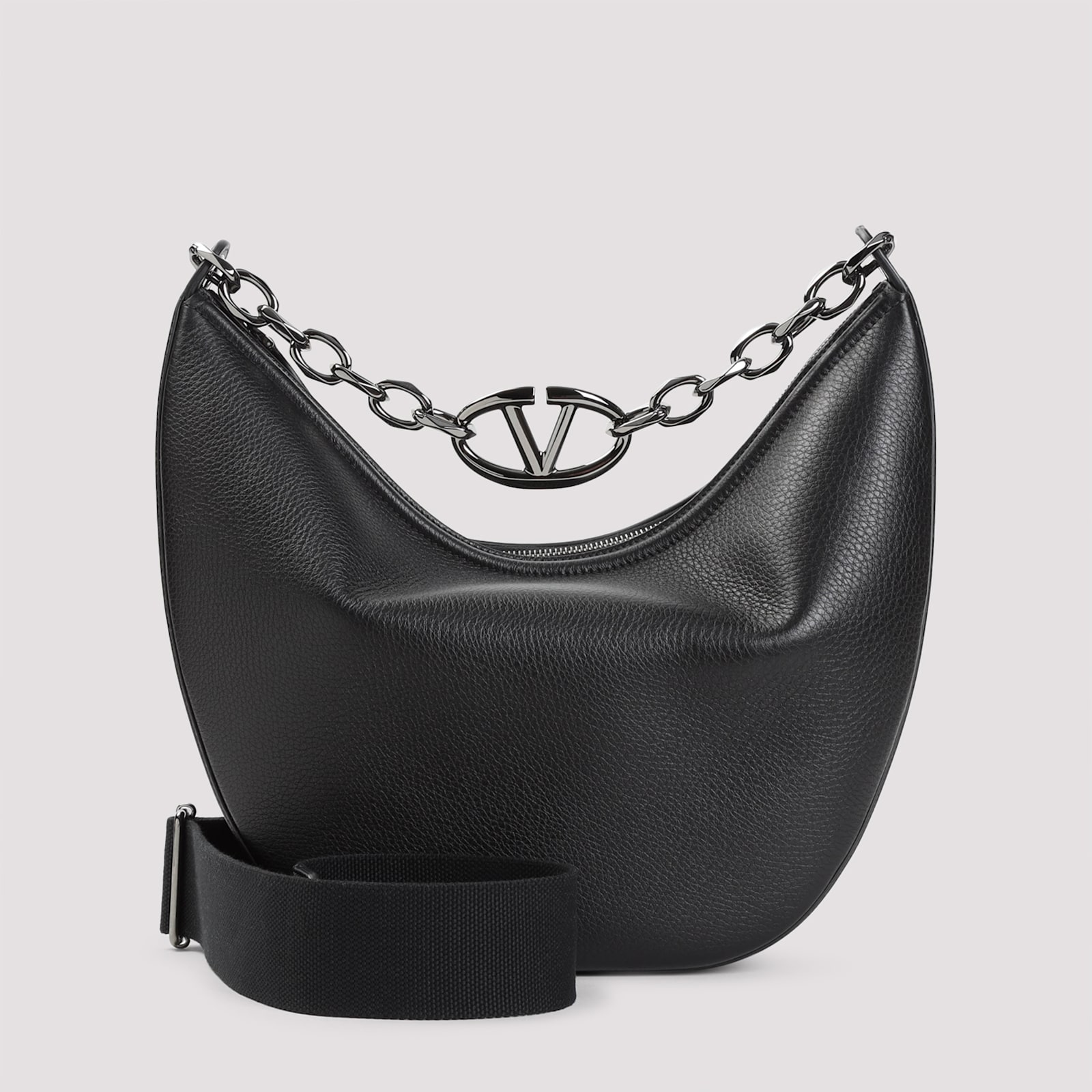 Shop Valentino Vlogo Moon Medium Hobo Bag In No Nero