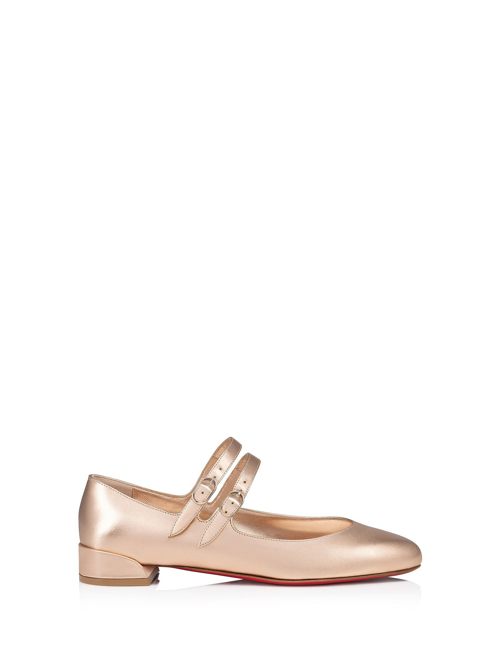 Shop Christian Louboutin Sweet Jane Ballerinas In Iridescent Calf Leather In Oro