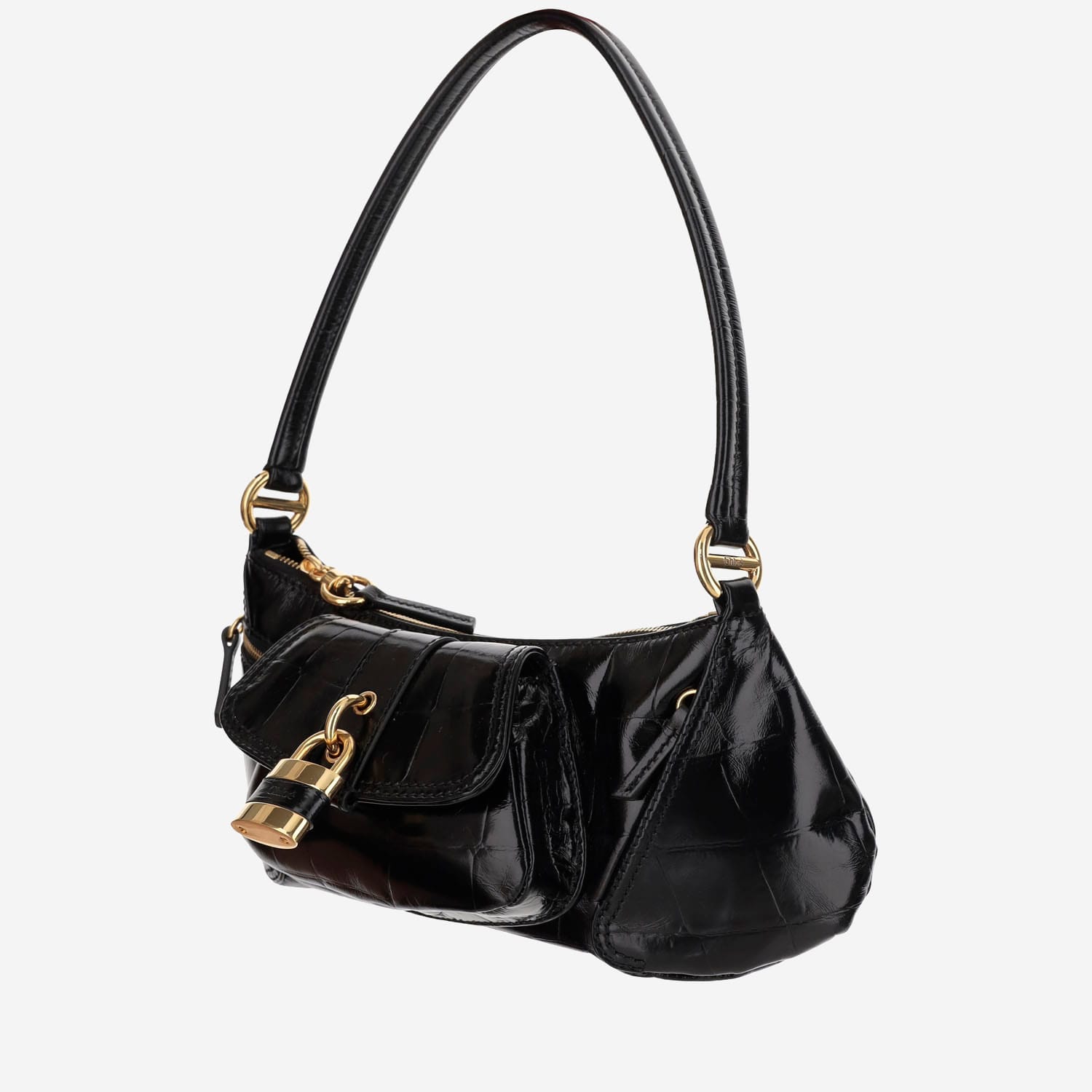 Shop Chloé The 99 Leather Shoulder Bag In Black