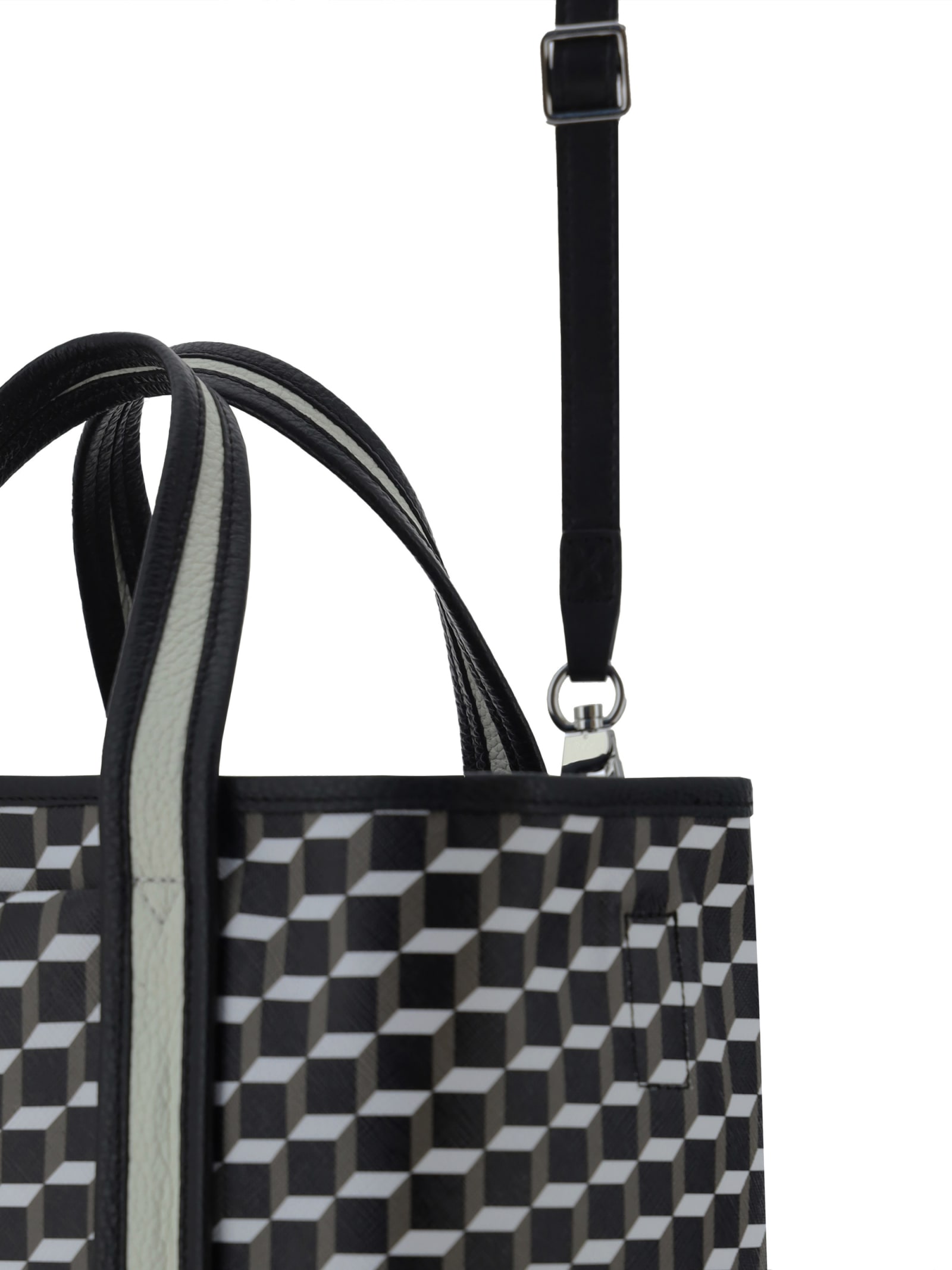 Shop Pierre Hardy Mini Archi Handbag In Black-white-black