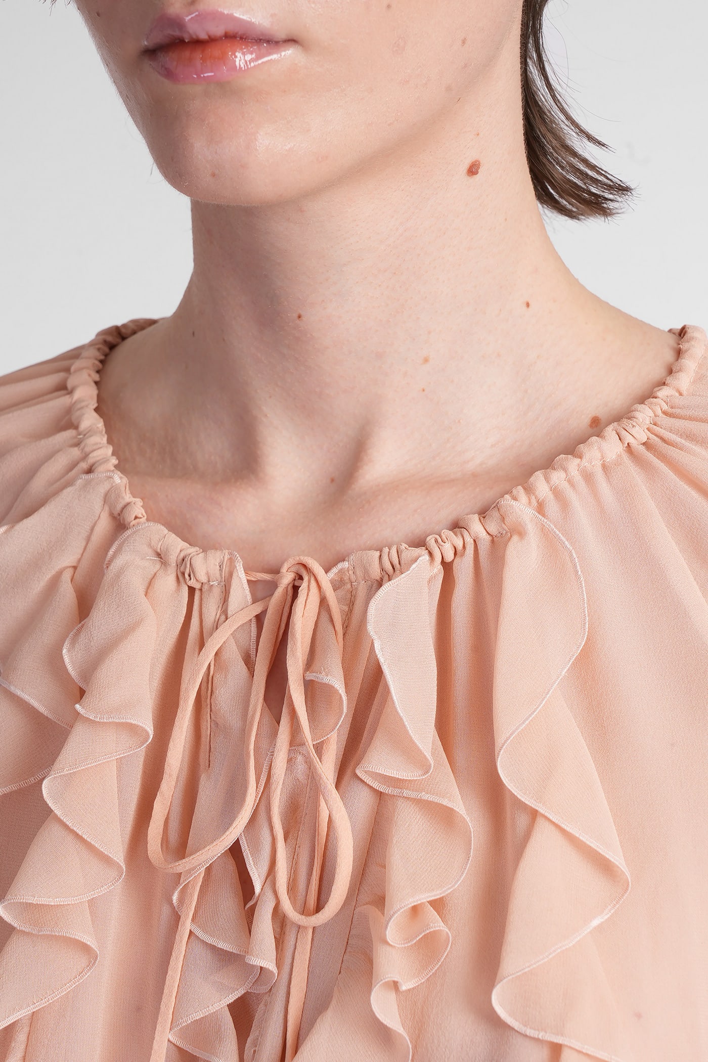 Blumarine Long-sleeved Shirt In Rose-pink