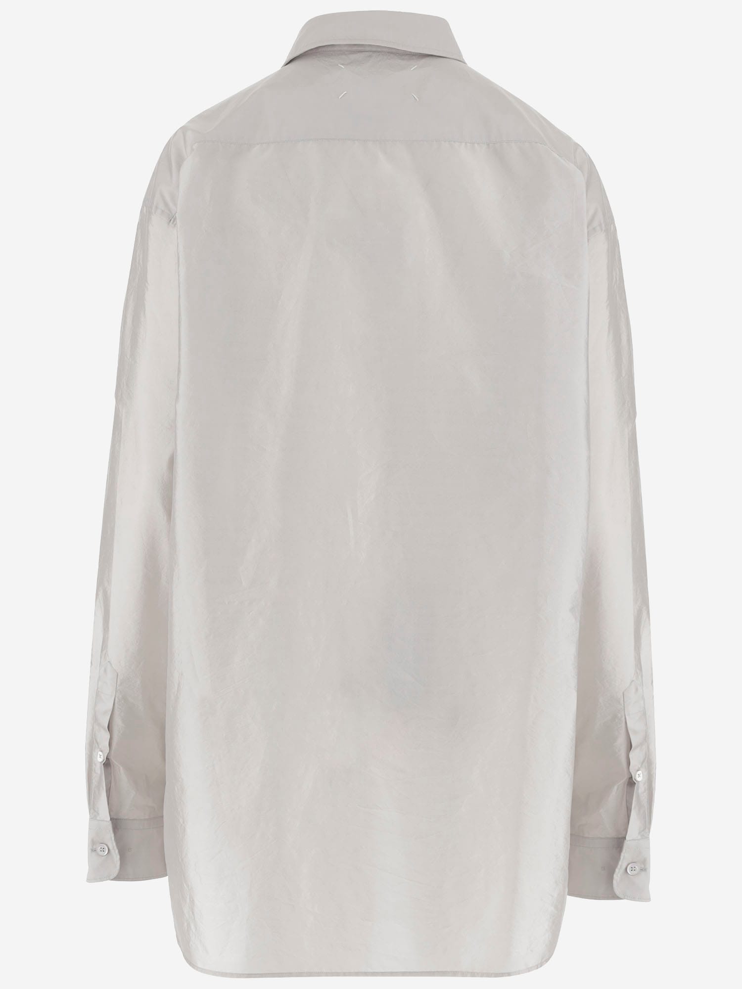 Maison Margiela Oversized Shirt In Technical Fabric In Gray