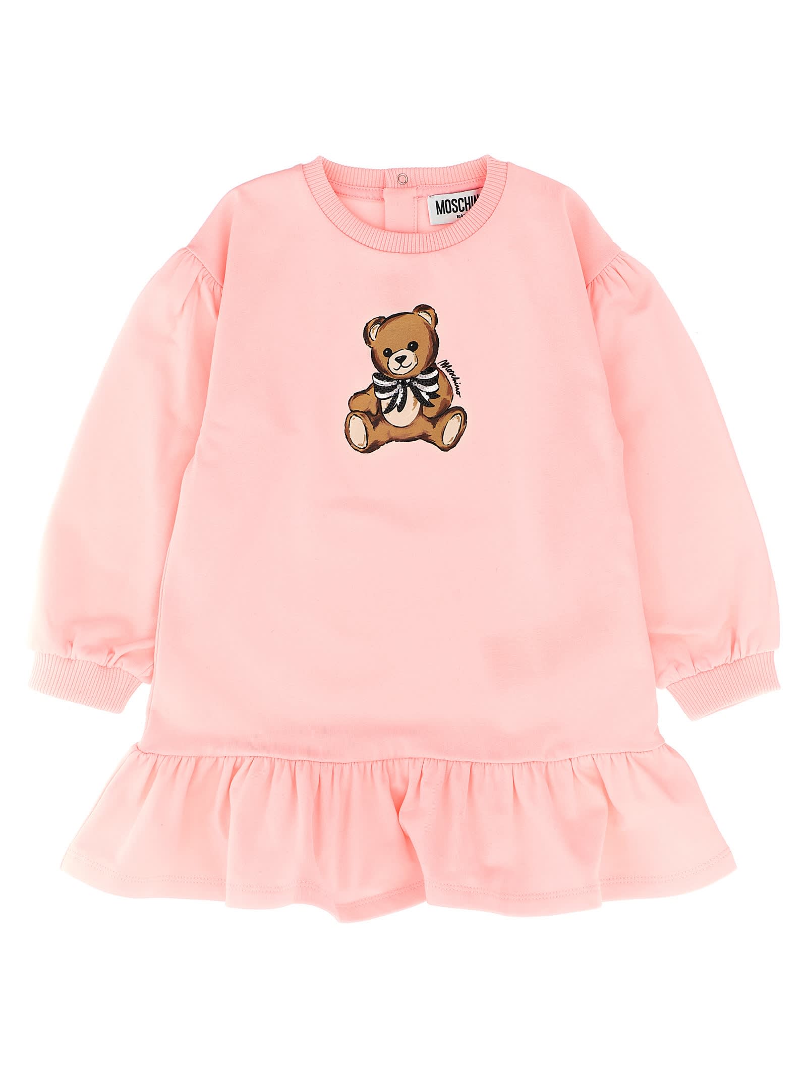 Moschino Teddy Bear-graphic Dress In Pink