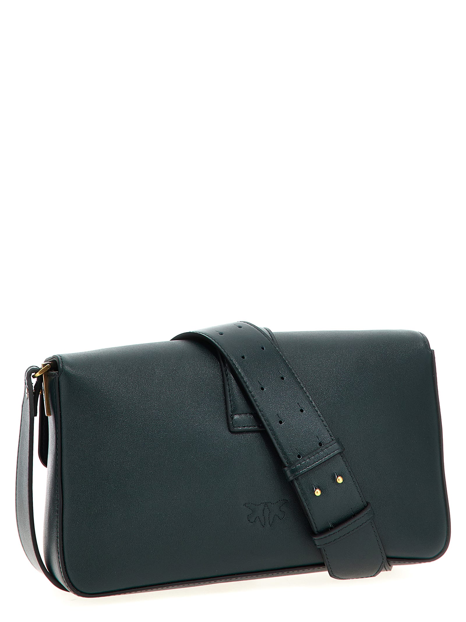 Shop Pinko Love One Classic Crossbody Bag In Green
