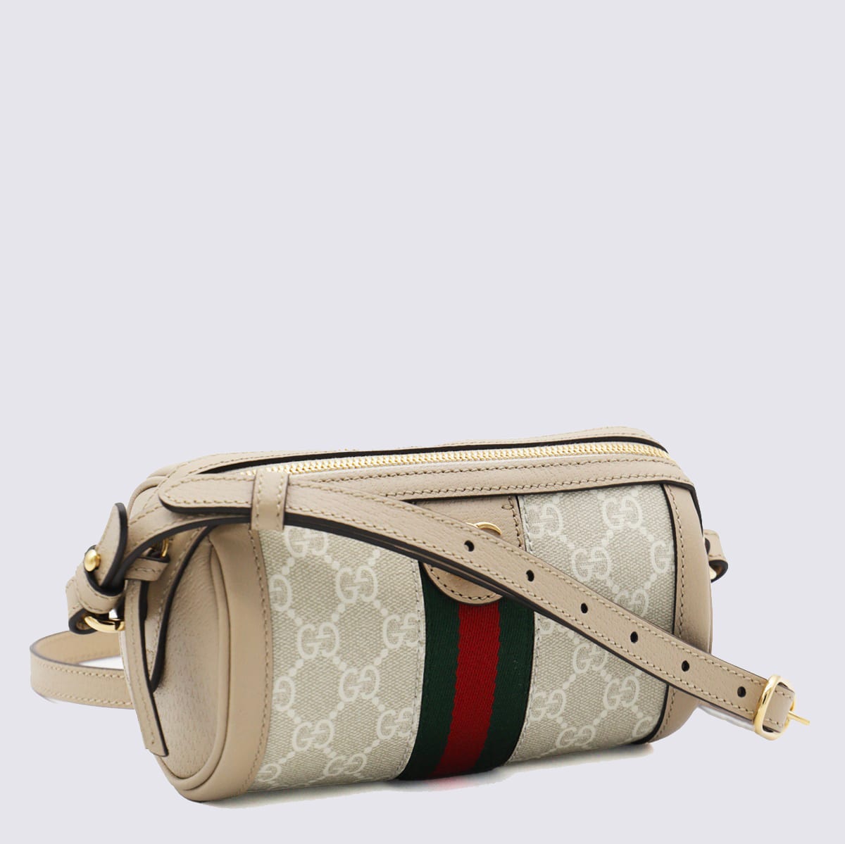 Gucci Beige And White Leather Shoulder Bag In Neutral
