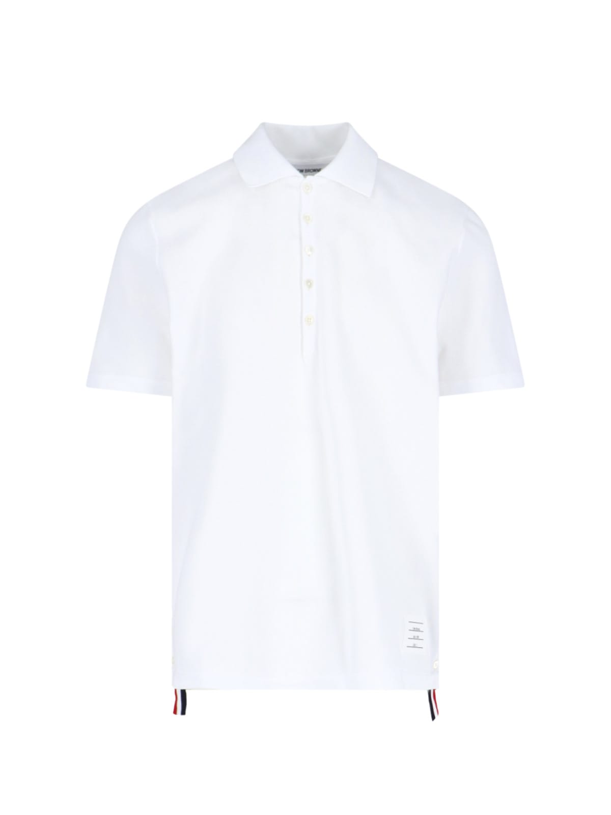 THOM BROWNE POLO SHIRT WITH TRICOLOR DETAIL ON THE BACK