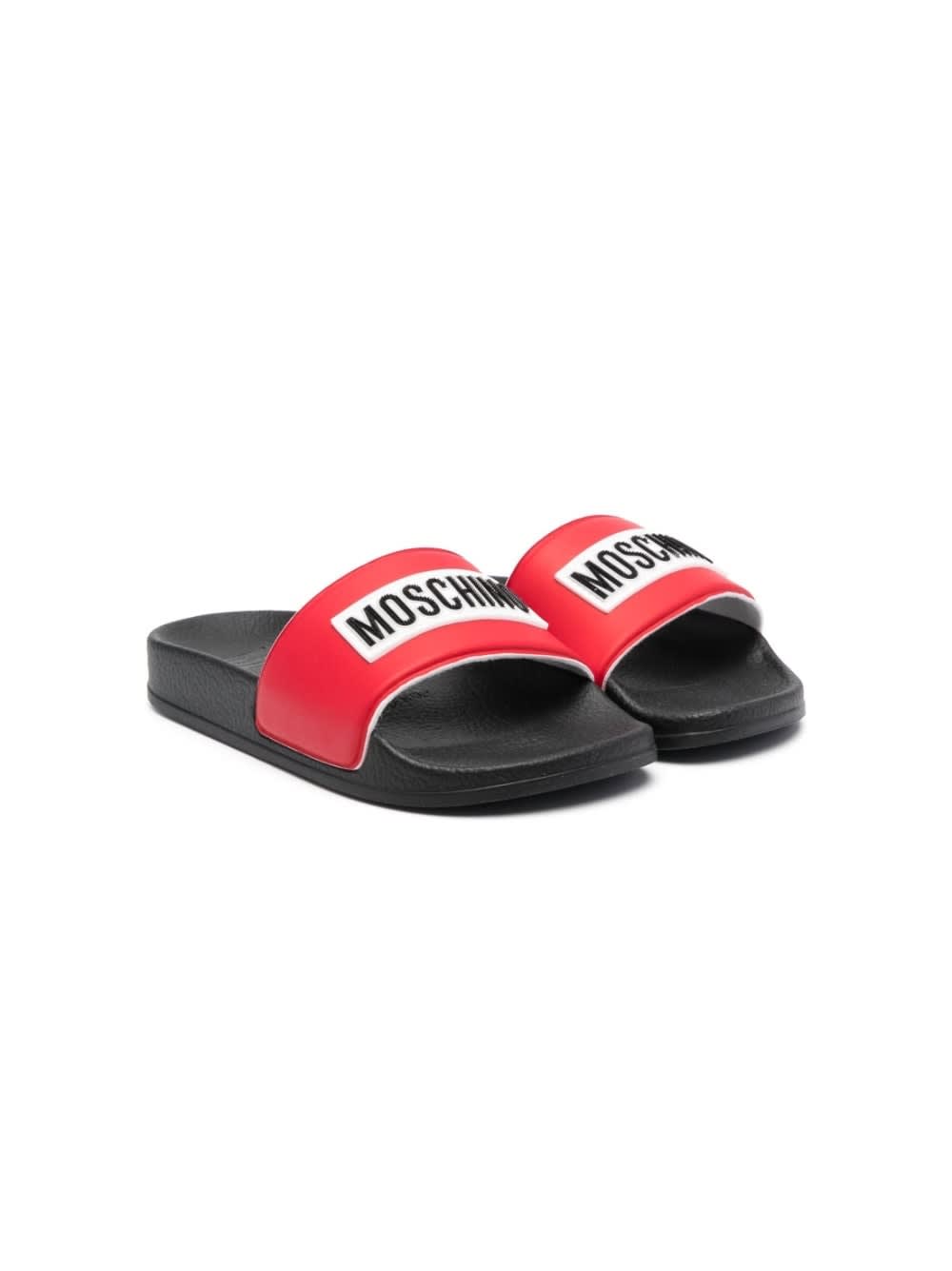 MOSCHINO SLIPPERS WITH LOGO