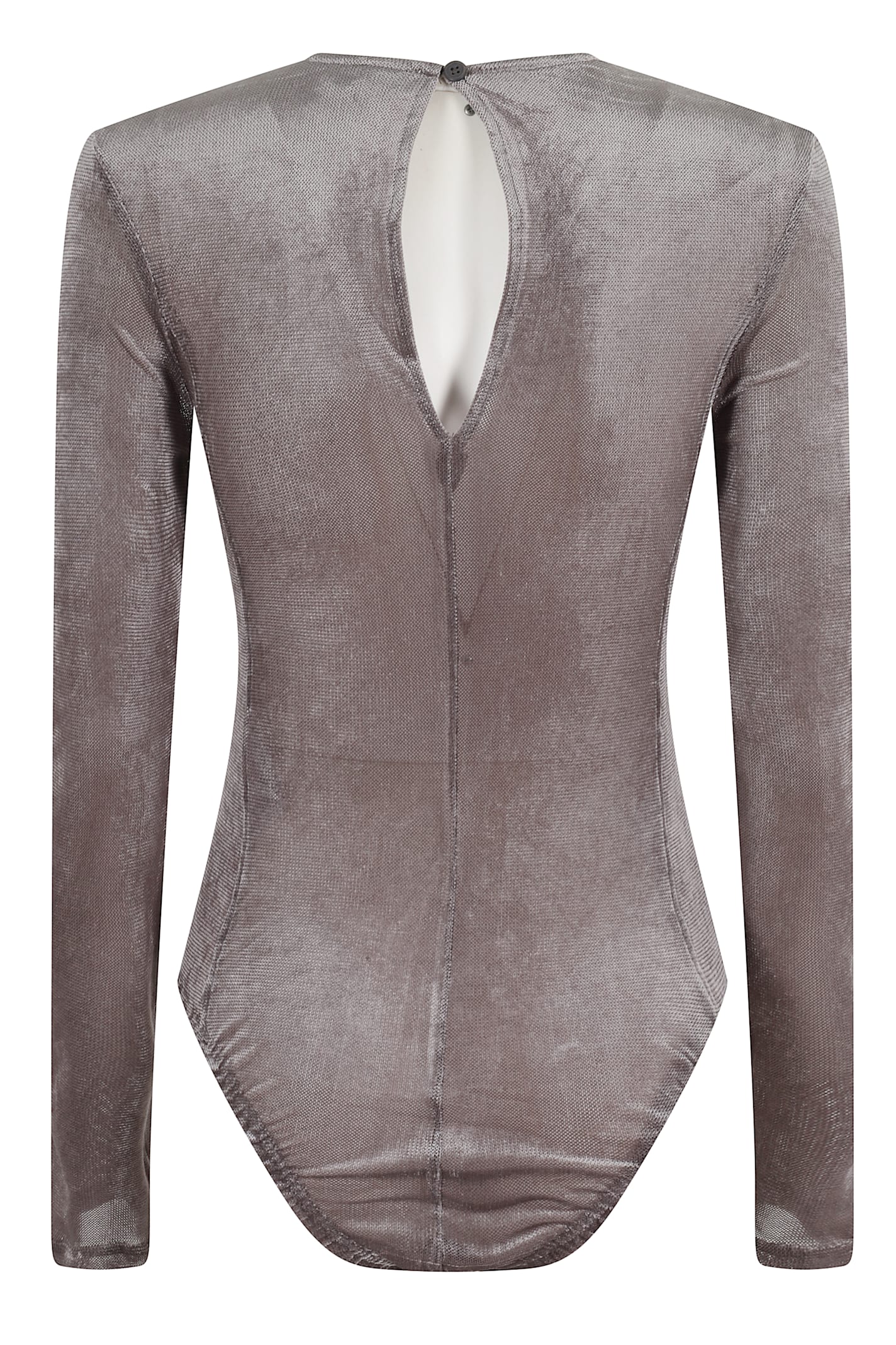 Remain Birger Christensen Velvet Mesh Bodysuit In Gray