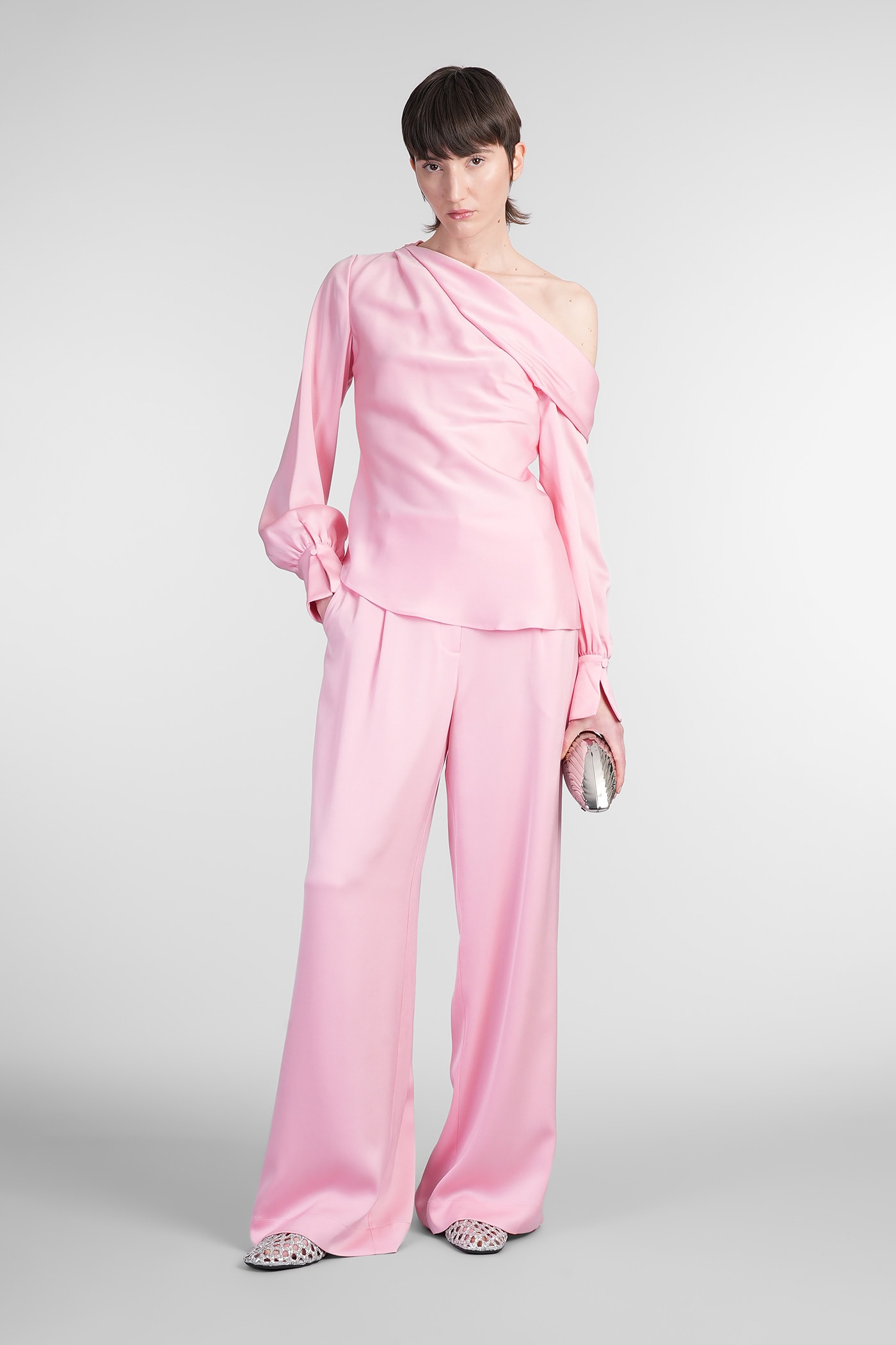 SIMKHAI MALCOM PANTS IN ROSE-PINK ACETATE