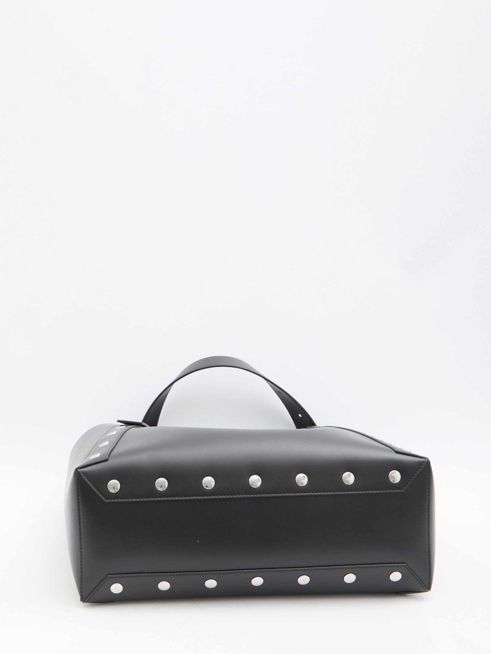 Shop Stella Mccartney Large Studded Stella Bag In Black