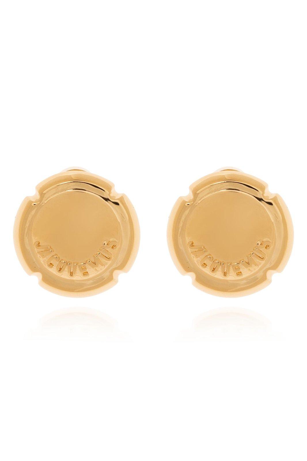 Shop Jacquemus Champagne Muselet Earrings In Golden