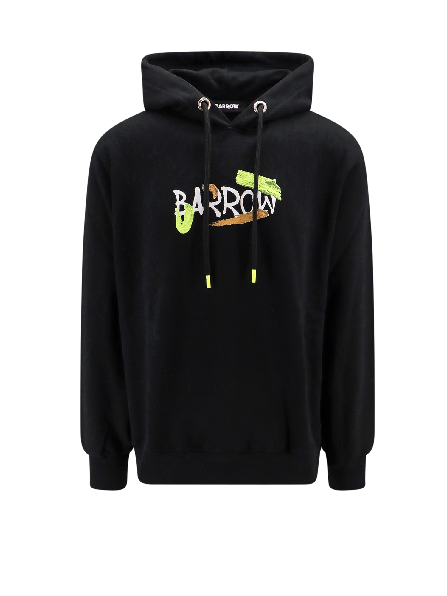 Black Hoodie With Lettering And Graphic Print