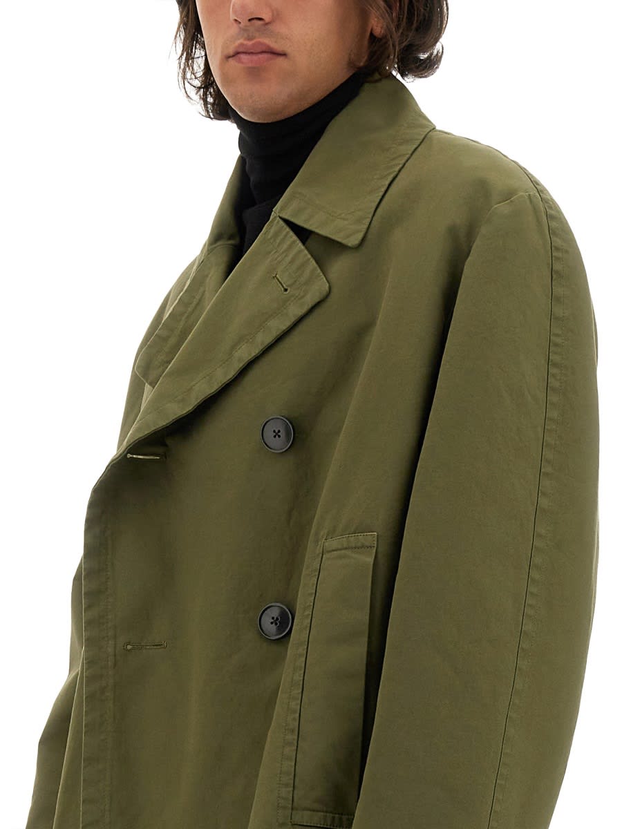 Shop Dries Van Noten Double-breasted Coat In Military Green