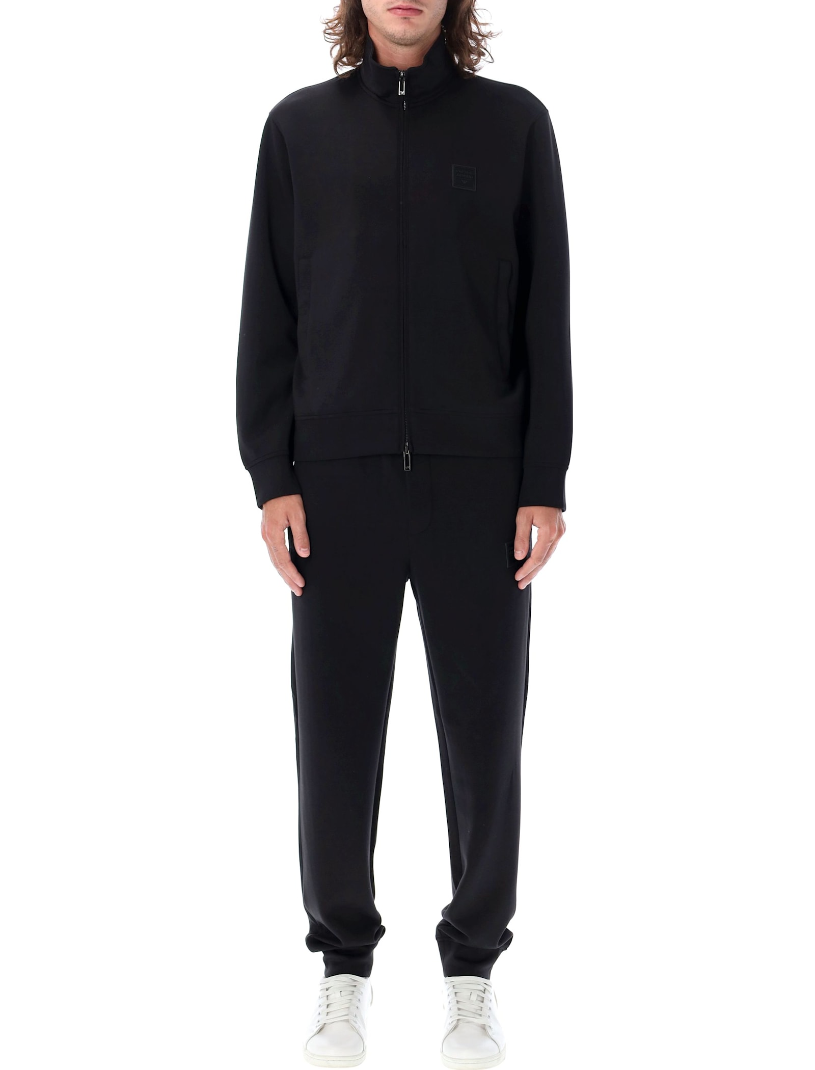 Shop Emporio Armani Pants And Fleece Set In Nero