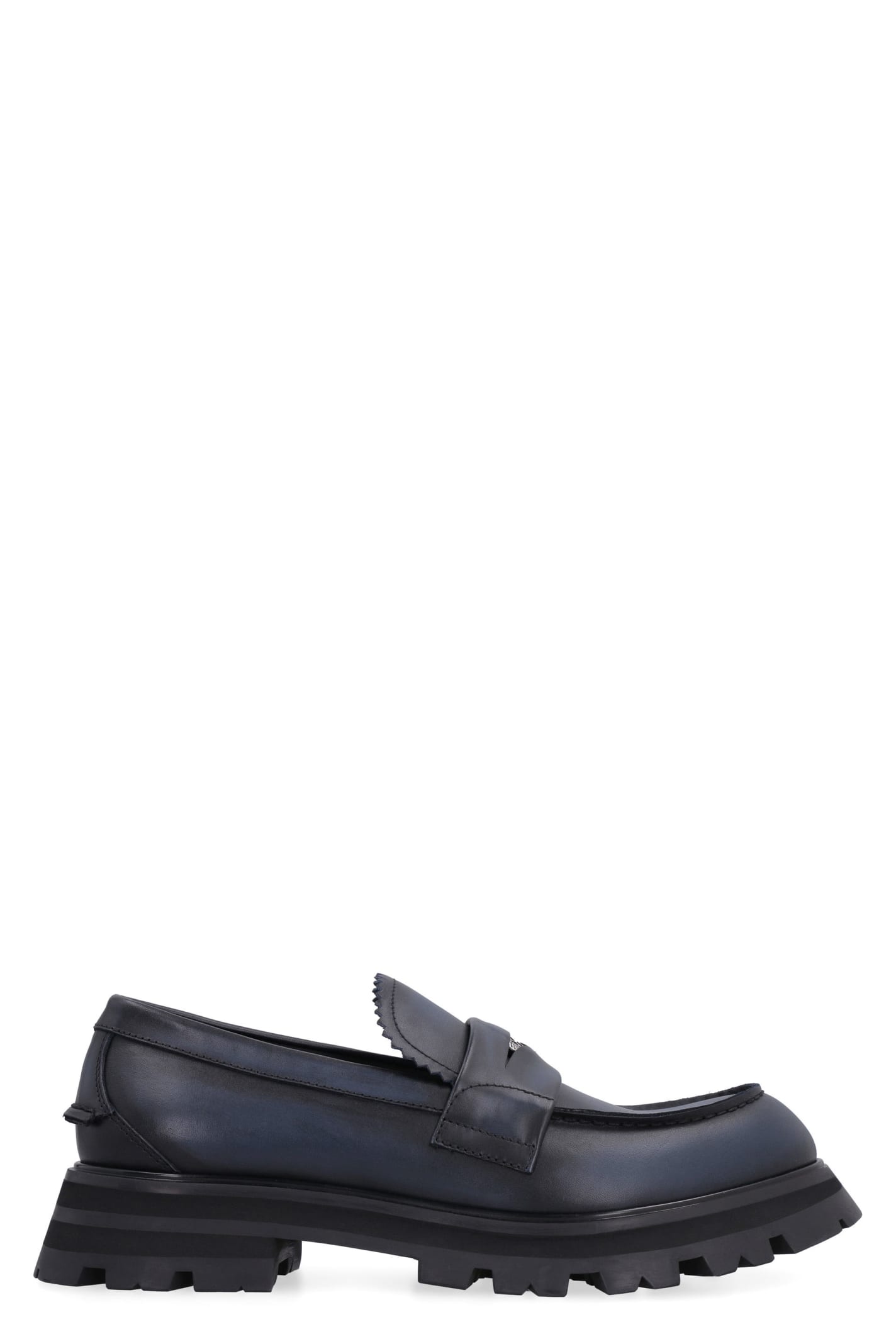 Alexander McQueen Seal Logo Leather Loafers