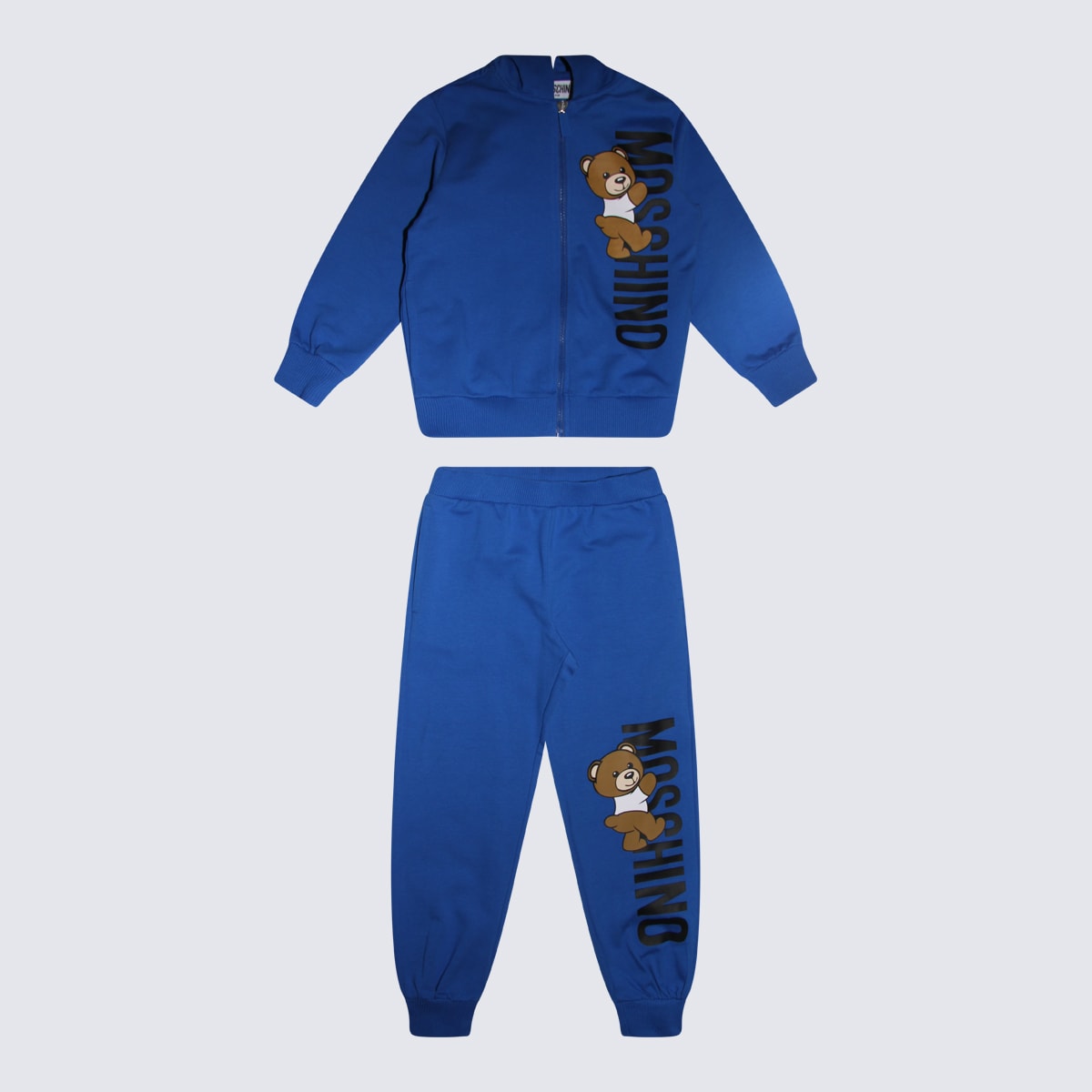 Moschino Kids' Blue Cotton Jumpsuits In Victoria Blue