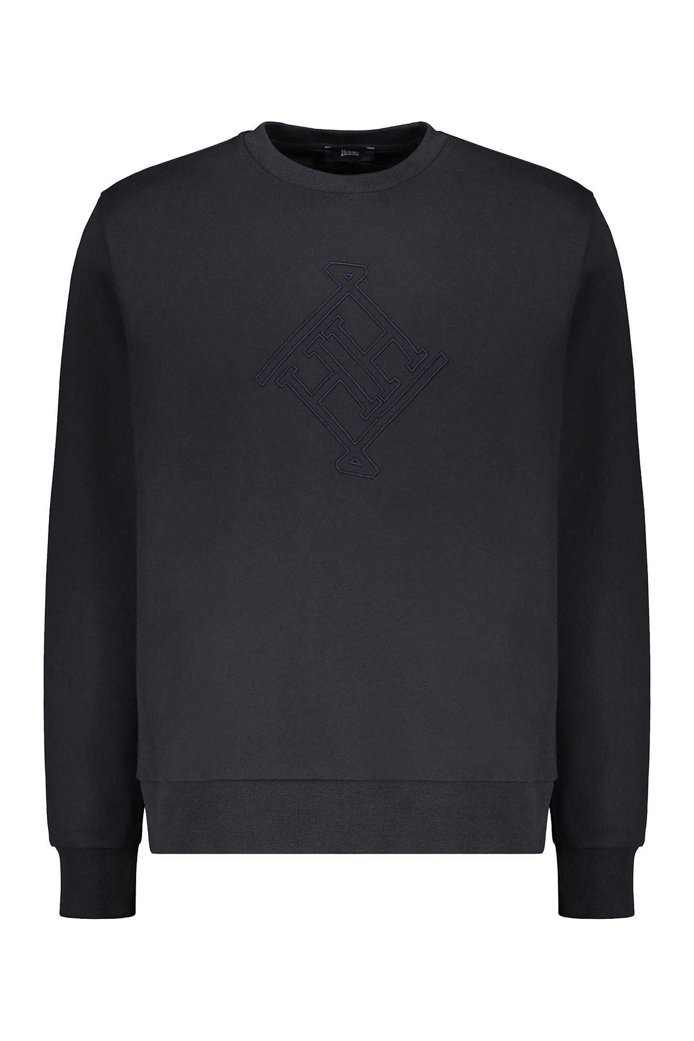 Herno Logo-embroidered Cotton Sweatshirt In Gold