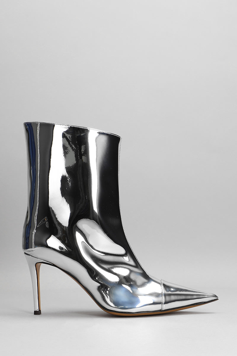 Alexandre Vauthier High Heels Ankle Boots In Silver Polyuretan