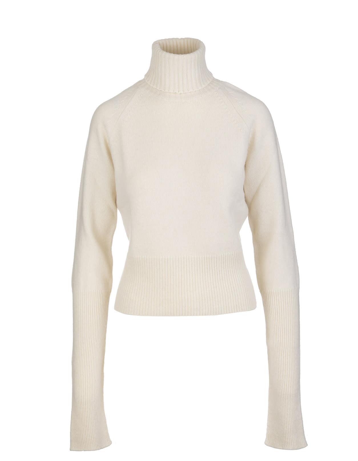 Fedeli Woman High Neck Pullover In Ivory Cashmere
