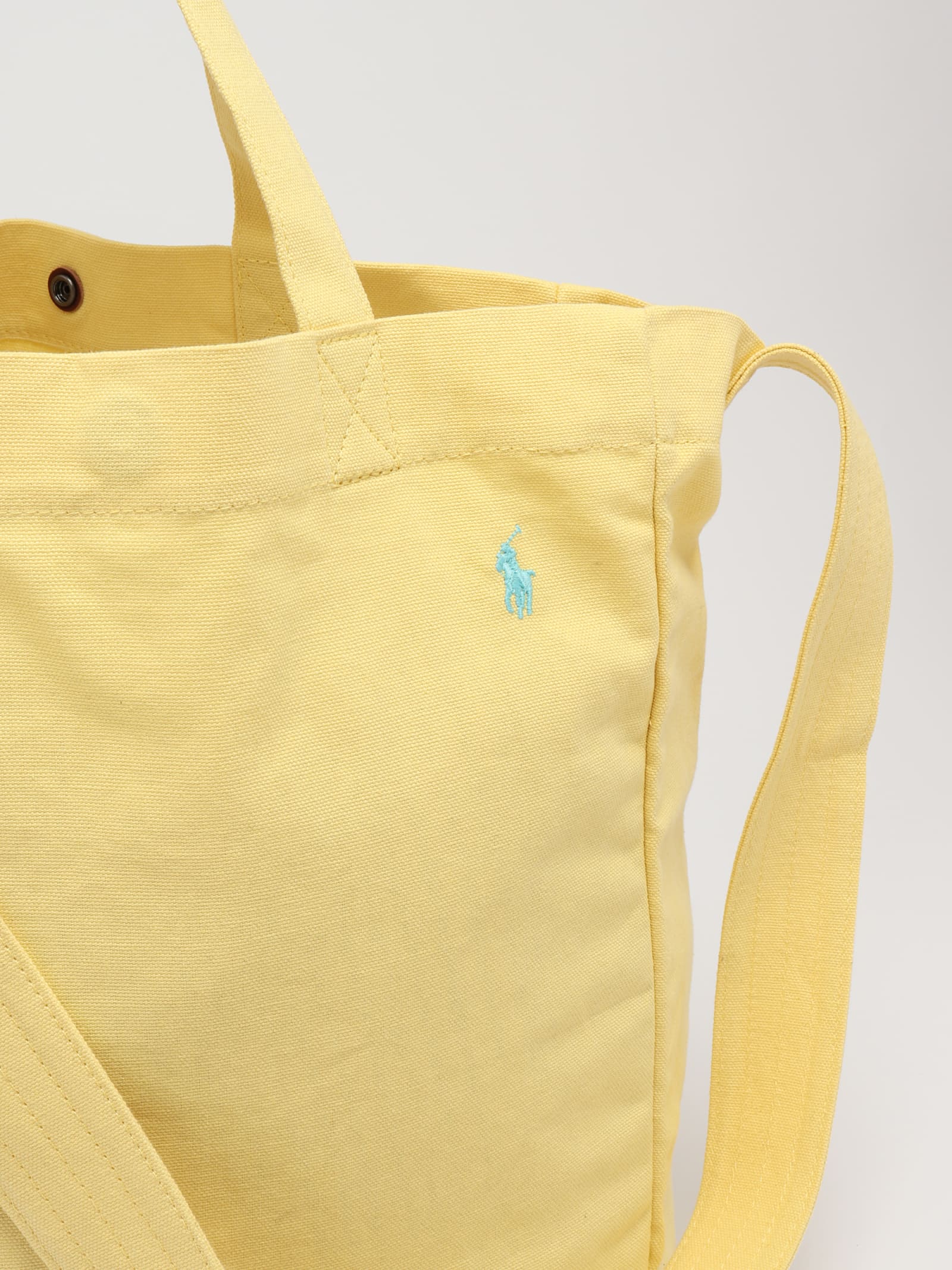 Shop Polo Ralph Lauren Tote Large Canvas Tote In Giallo
