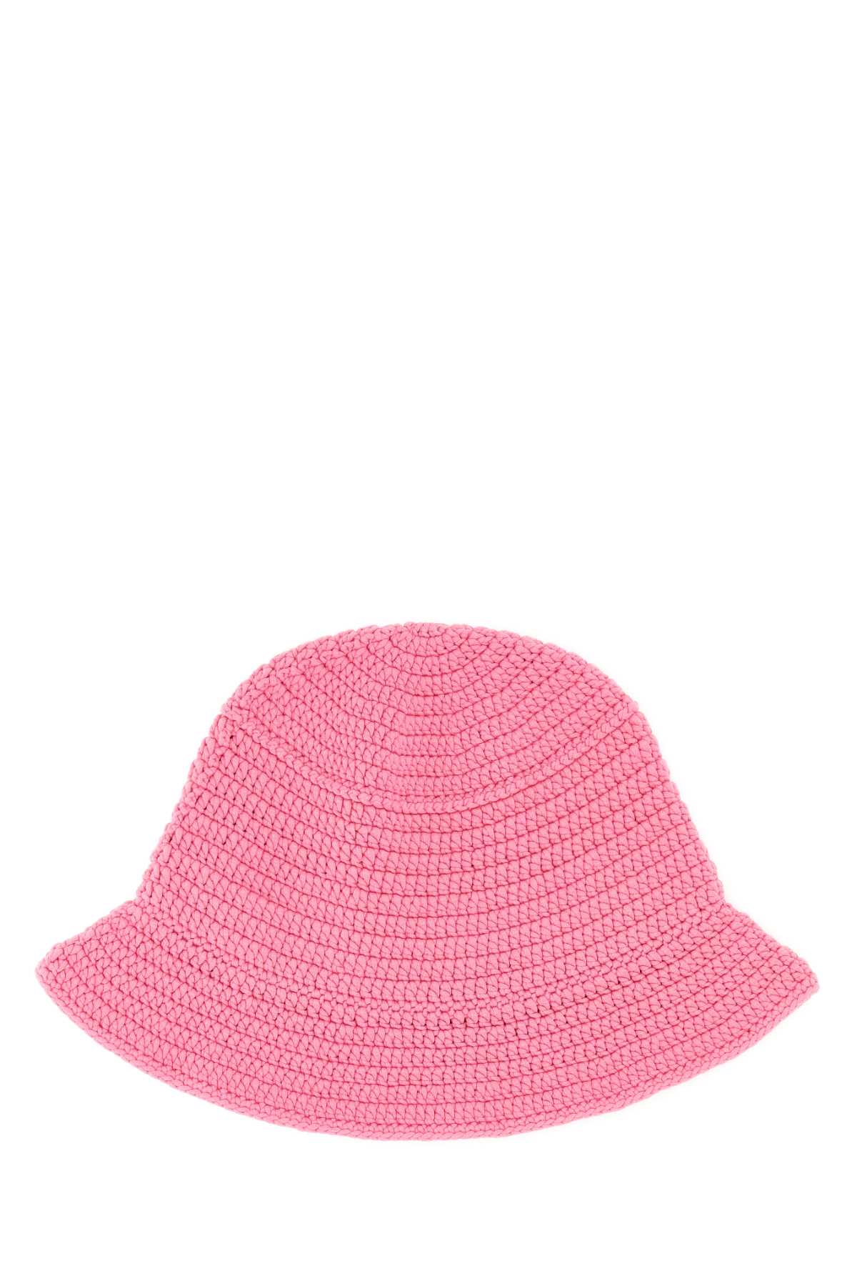 Shop Burberry Pink Crochet Bucket Hat In Bubblegumpink