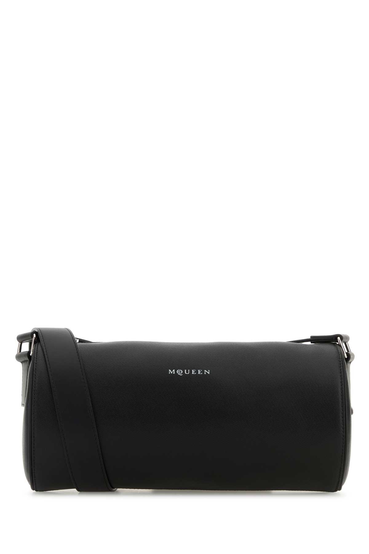 Black Leather Mcqueen Roller Crossbody Bag
