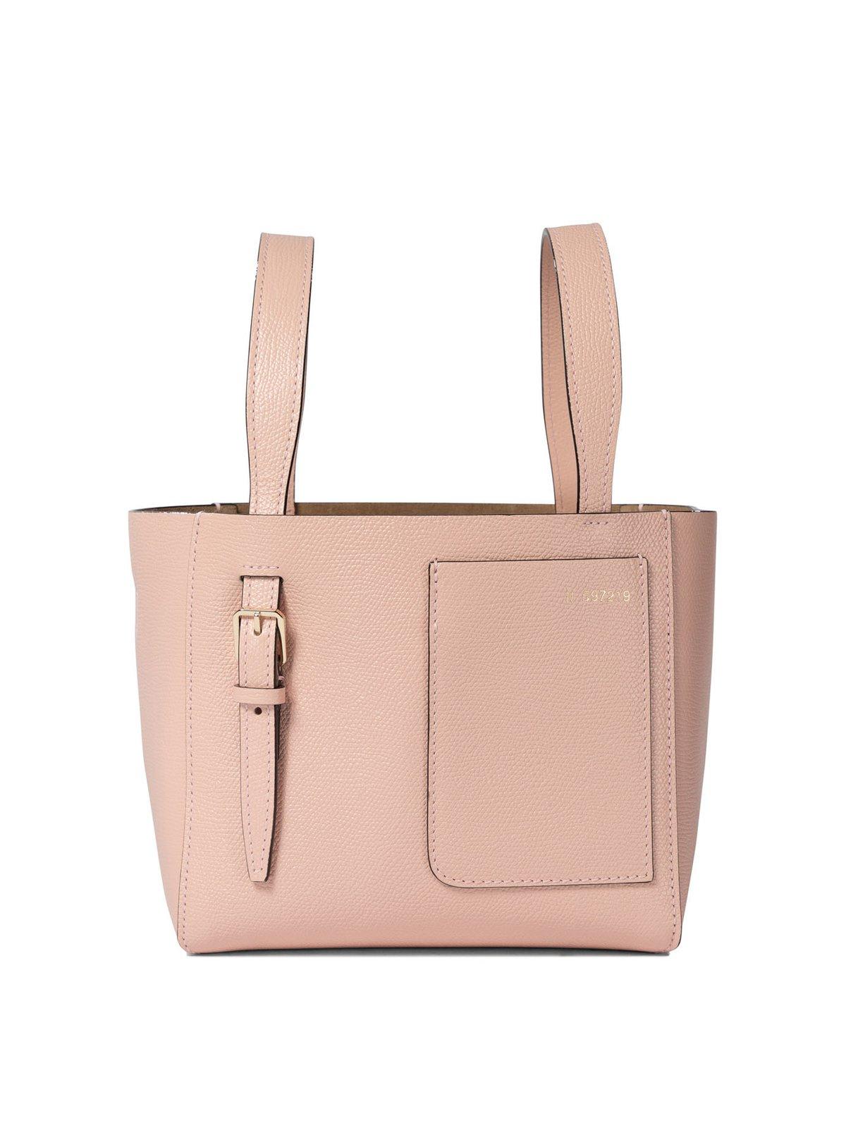 Shop Valextra Mini Soft Bucket Bag In Powder