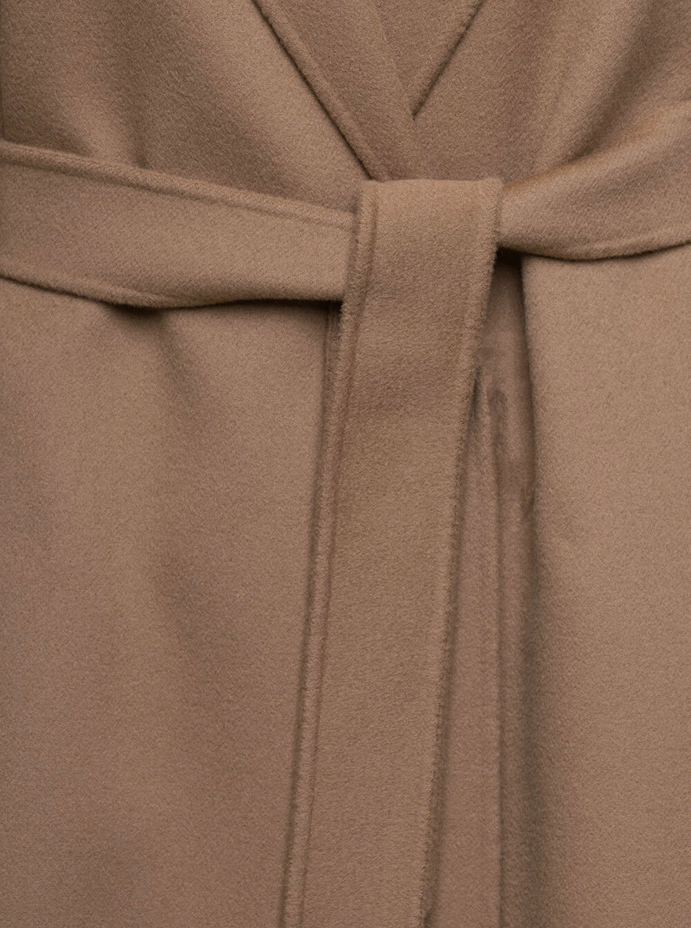 Shop 's Max Mara Esturia Beige Coat With Matching Belt In Wool Woman In Cammello