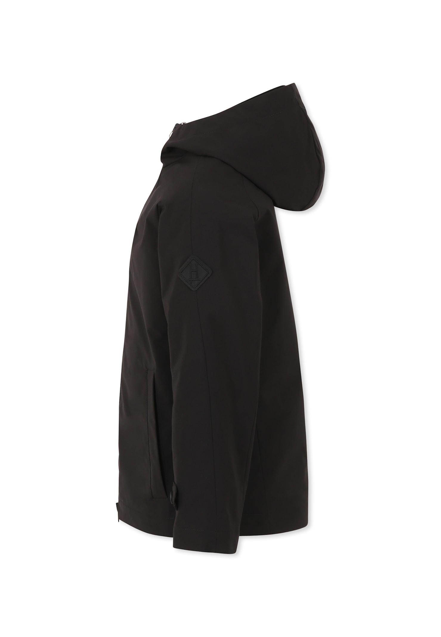 Shop Herno Black Windbreaker Jacket For Boy