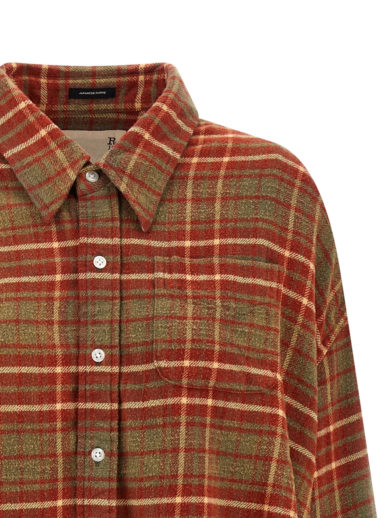 R13 Plaid Shirt With Frayed Hem In Multi