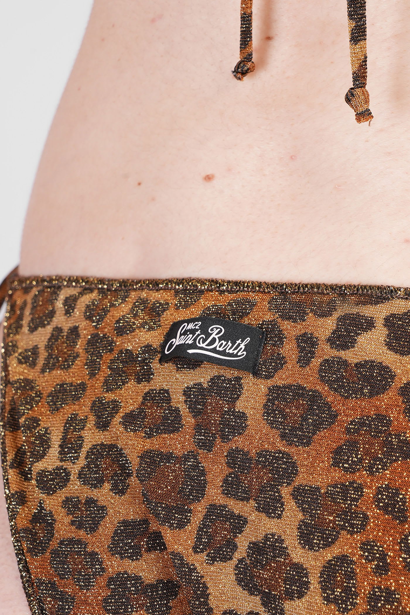 Mc2 Saint Barth Marielle Overlock Beachwear In Animalier Polyamide In Multi