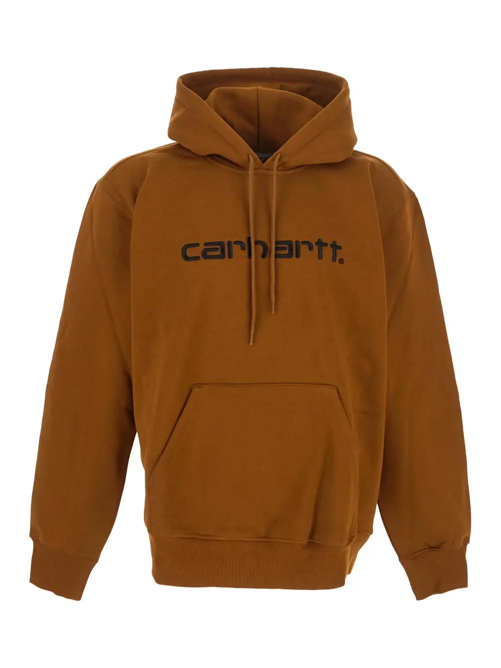 Carhartt Logo Sweatshirt In Marrone