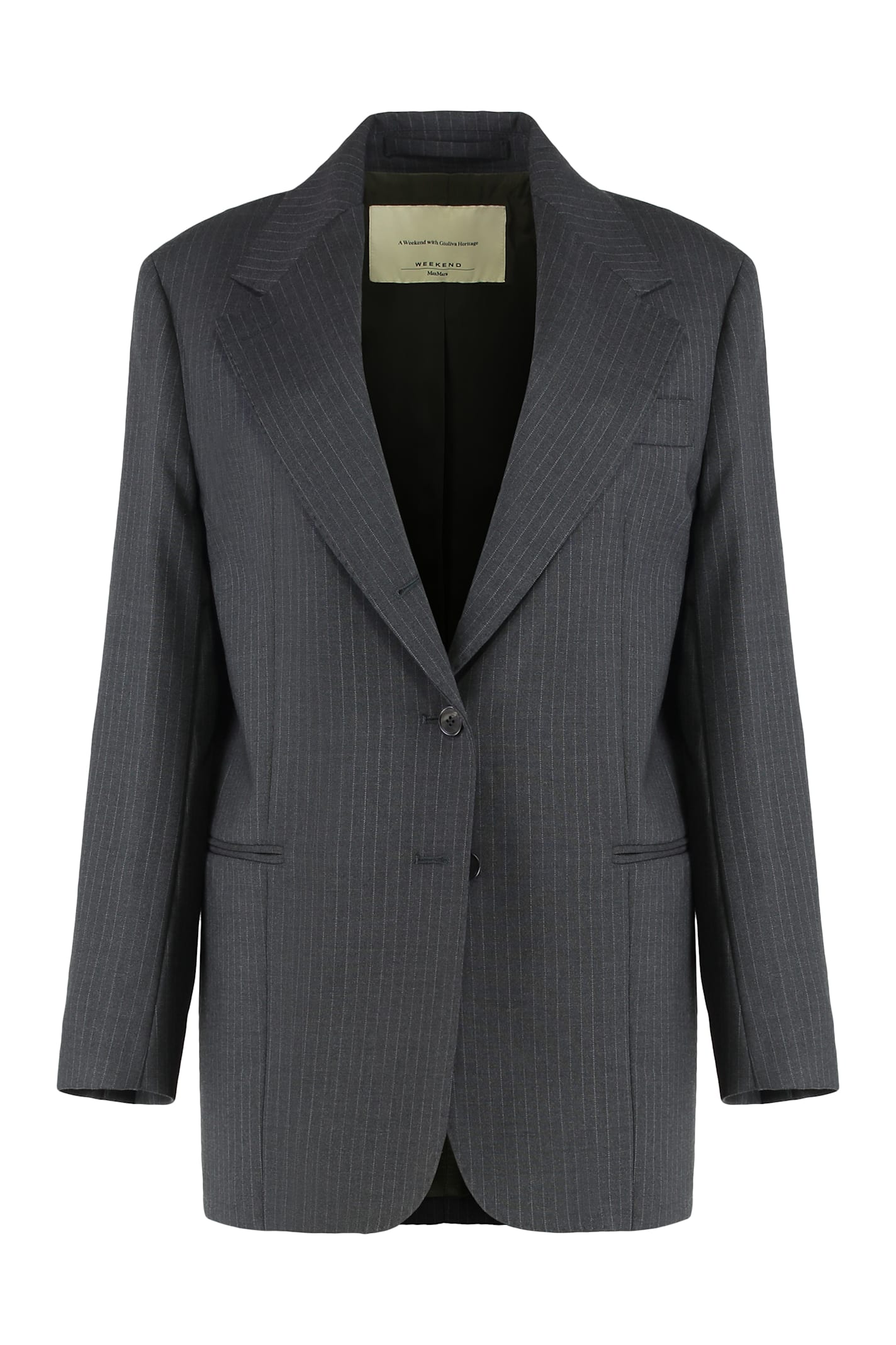 Weekend Max Mara Wool Fabric Blazer In Blue