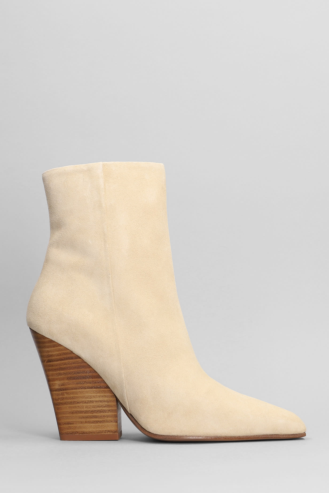 Paris Texas Jane Texan Ankle Boots In Beige Suede