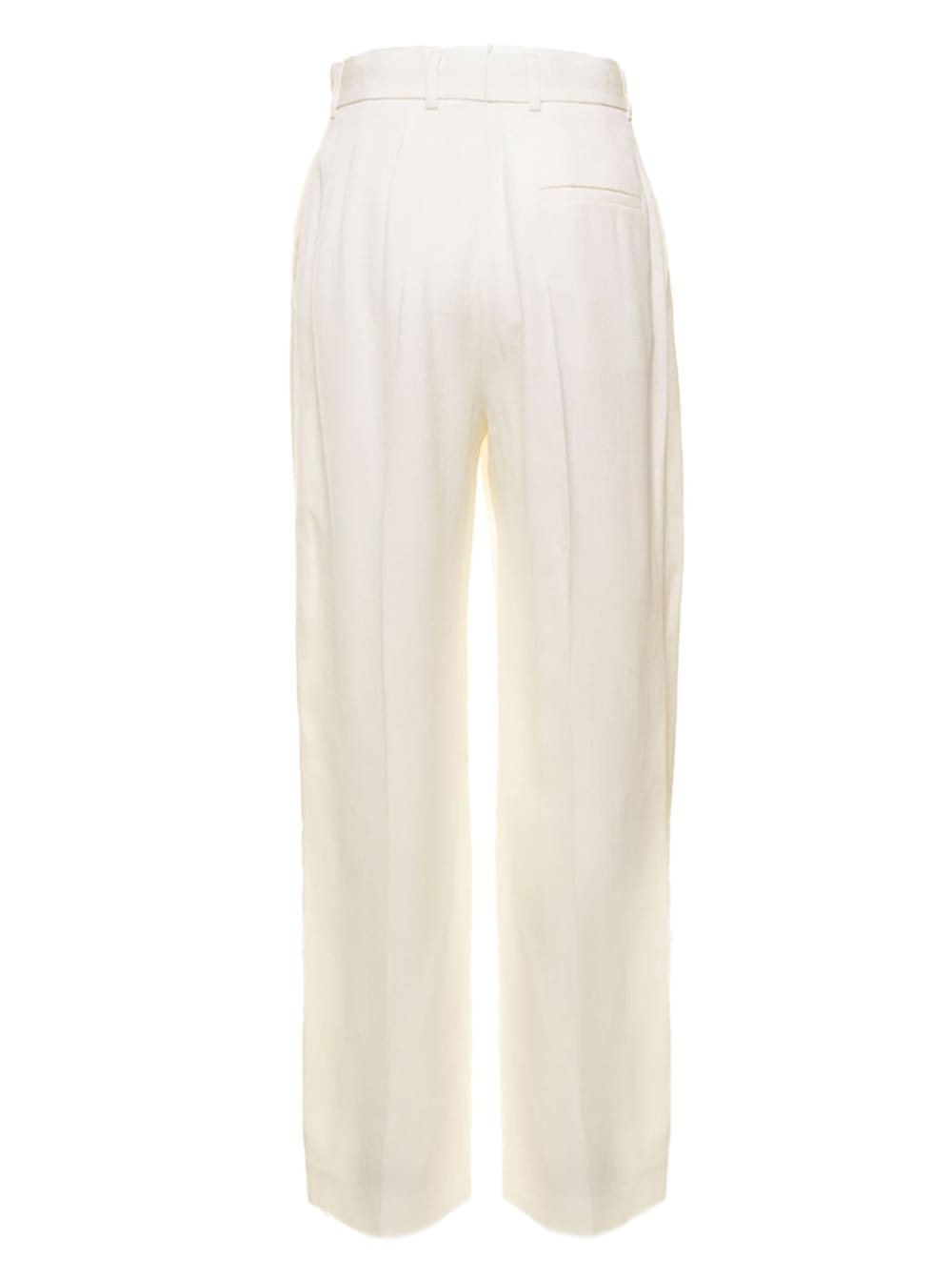 Shop Casablanca White Wide Leg Tailored Trousers In Silk Blend Woman