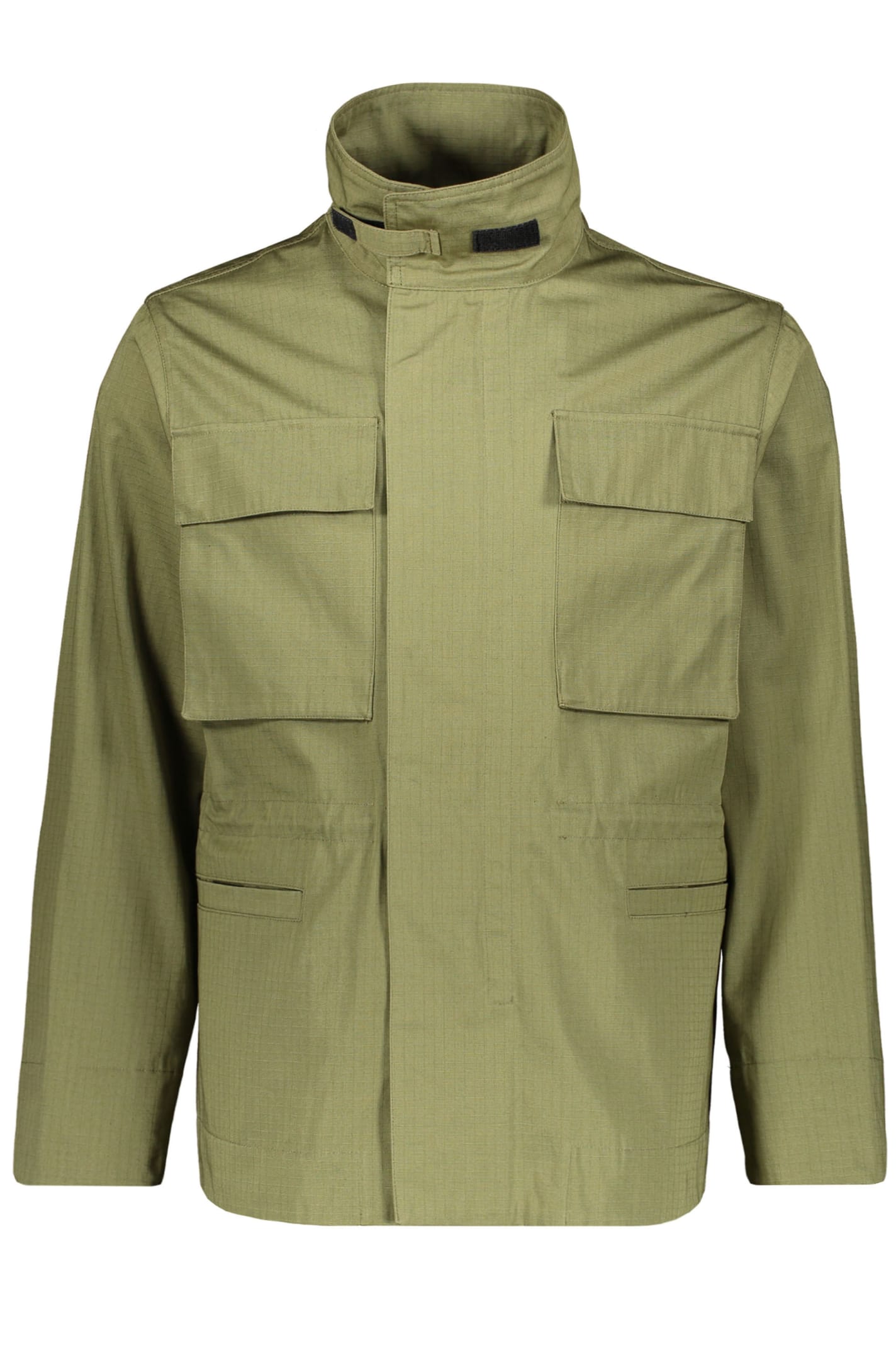 Off-white Multi-pocket Cotton Jacket In Green