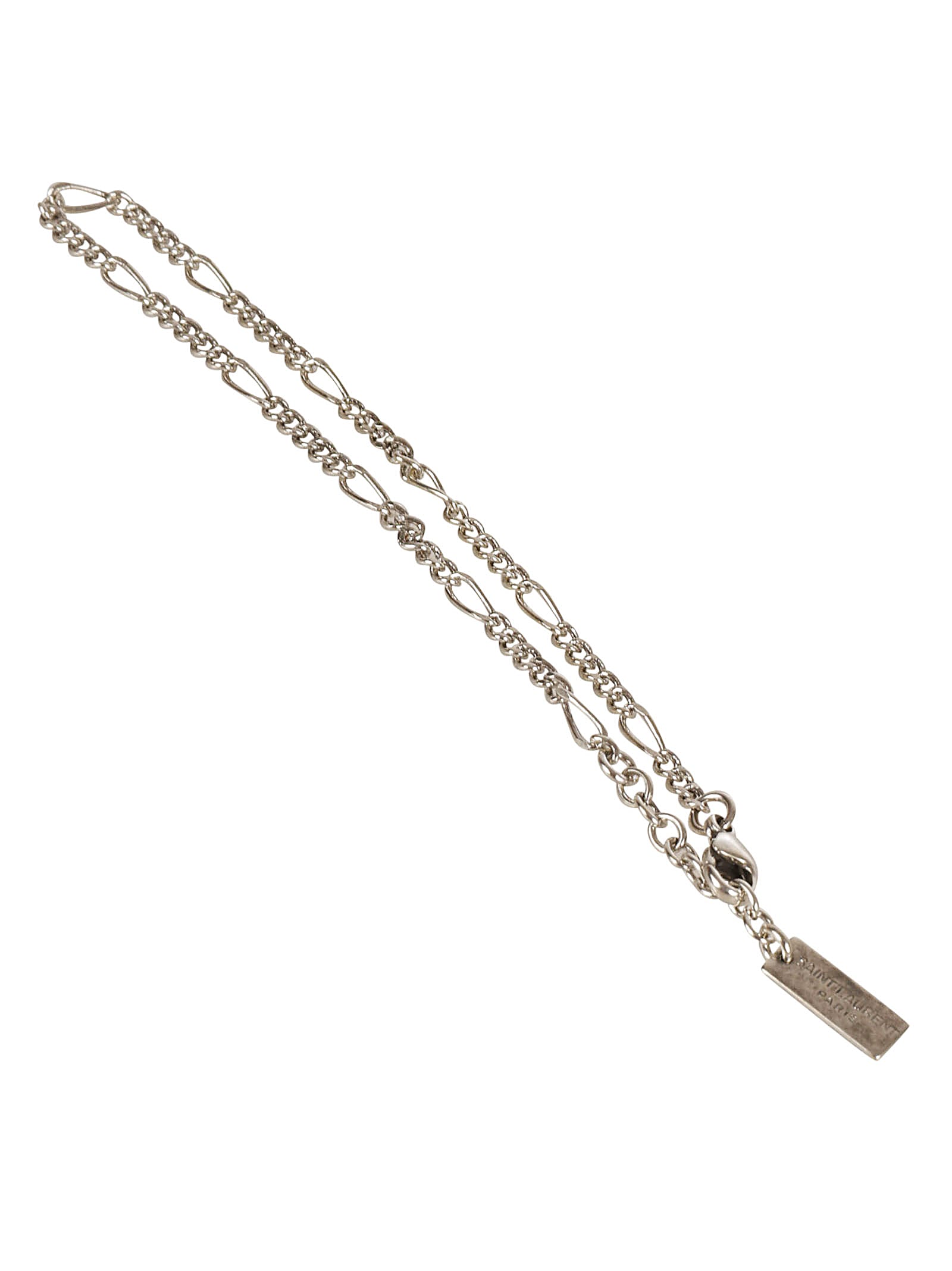 Saint Laurent Chain Bracelet In Silver/white