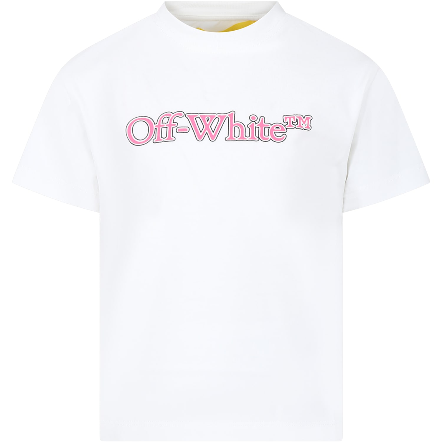 Off-White White T-shirt For Girl With Logo