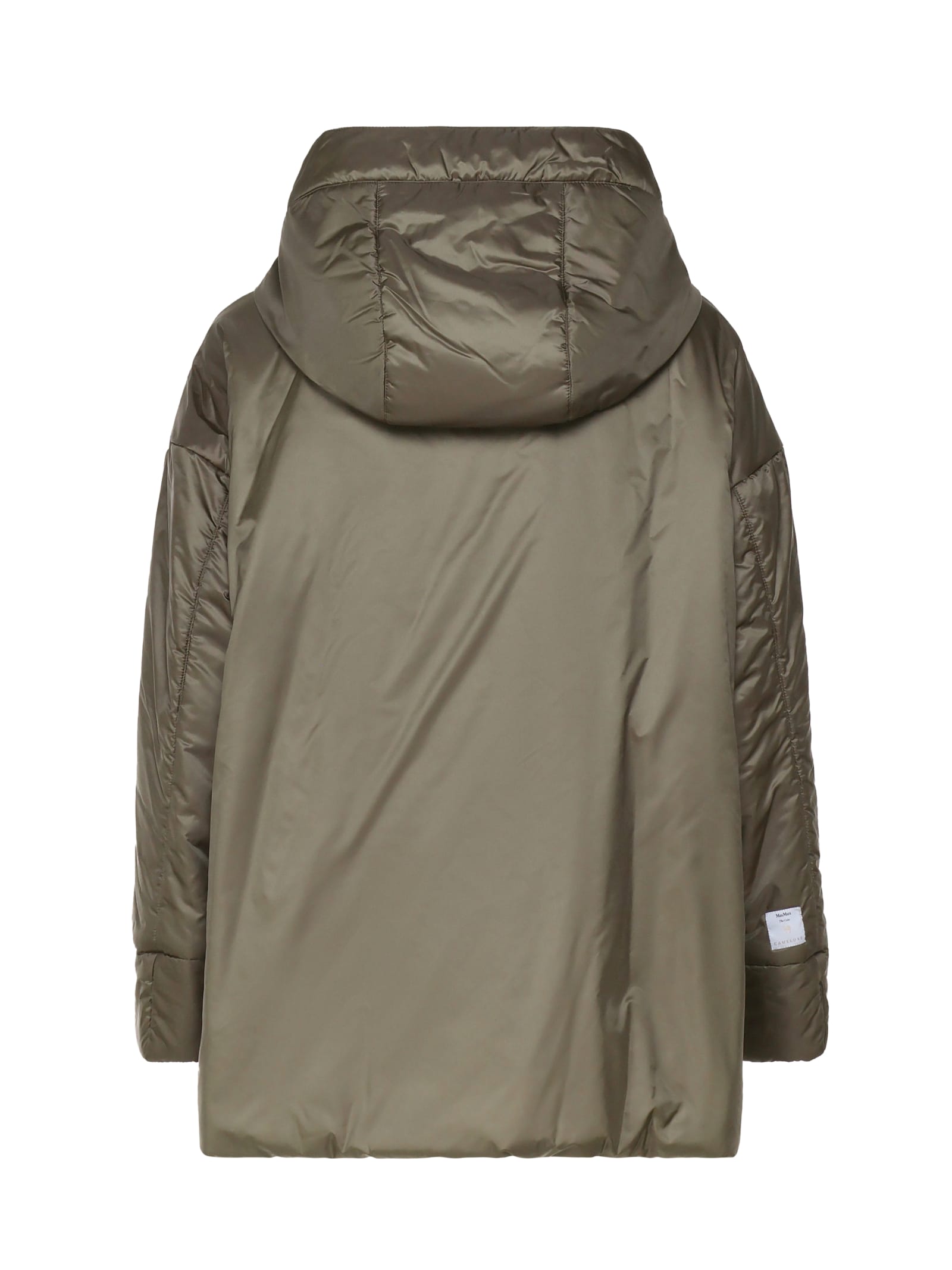 Shop Max Mara Greenmo Padded Jacket In Nylon In Stone