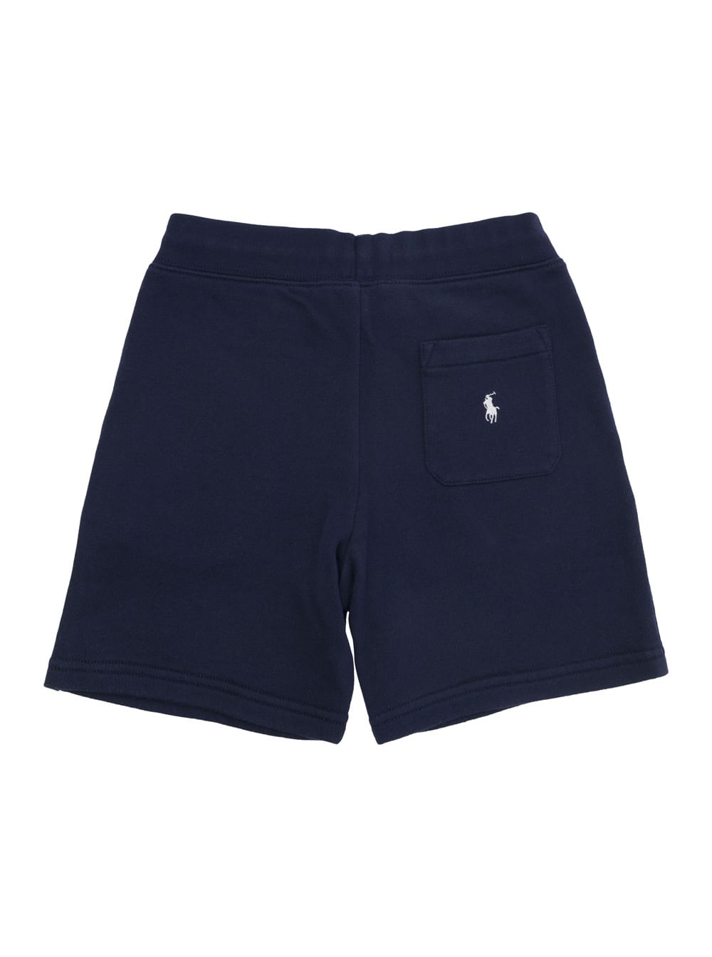 Shop Polo Ralph Lauren Blue Logo Print Short Pants In Cotton Blend Boy