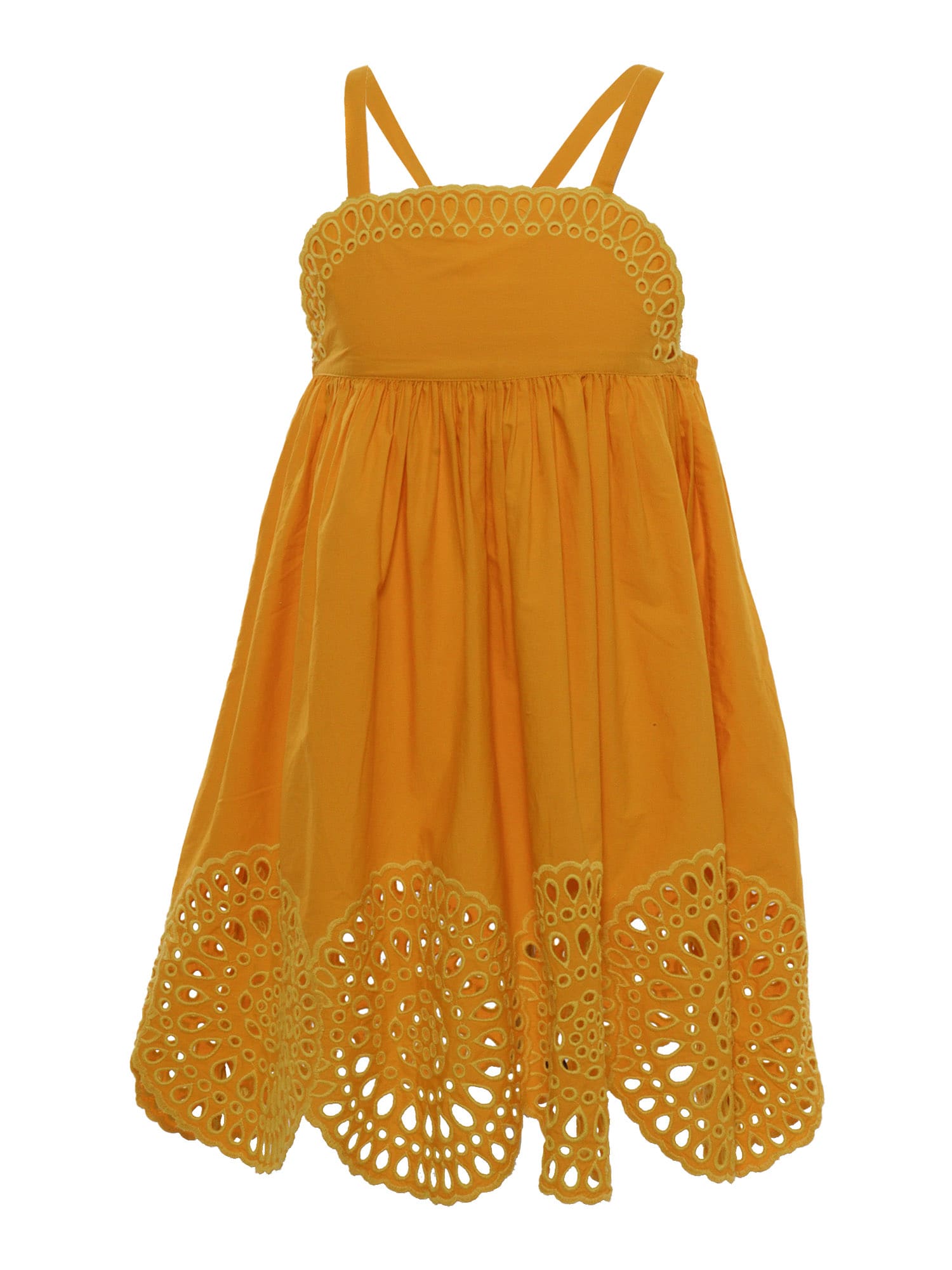 Stella Mccartney Kids' Emroidered Yellow Dress