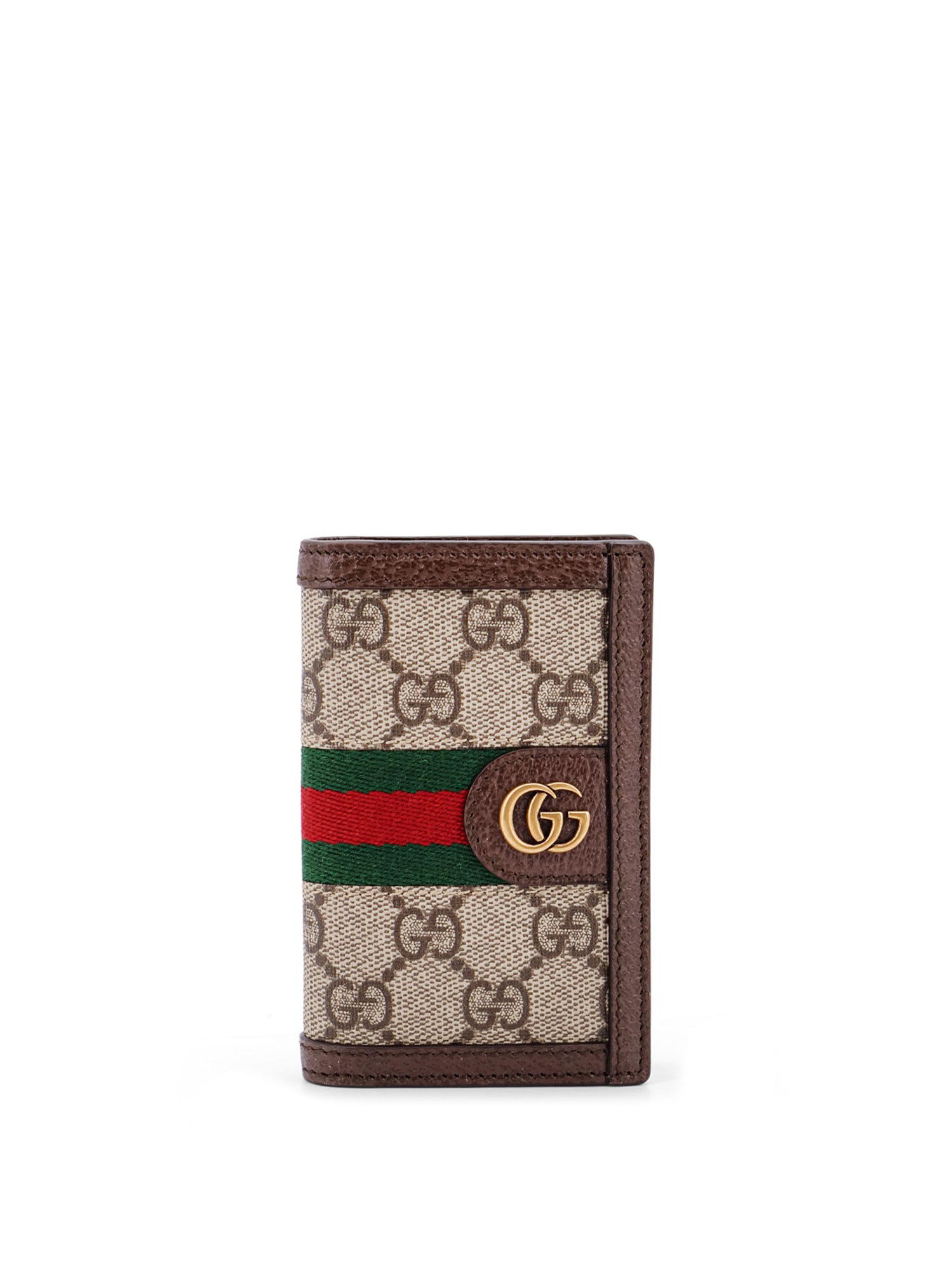 Gucci Gg Supreme Fabric And Leather Card Holder