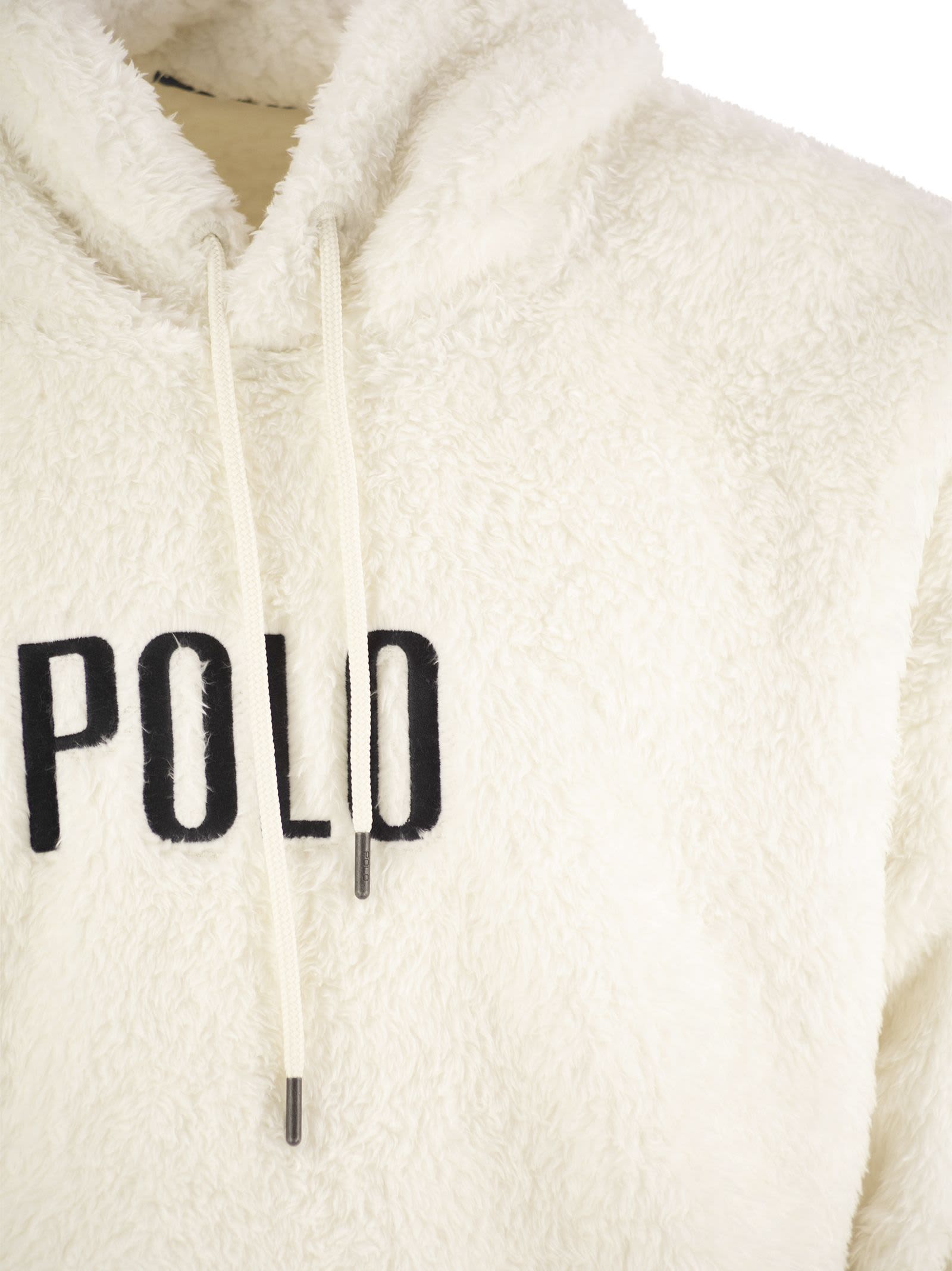 Shop Polo Ralph Lauren Hoodie With Logo In Cream