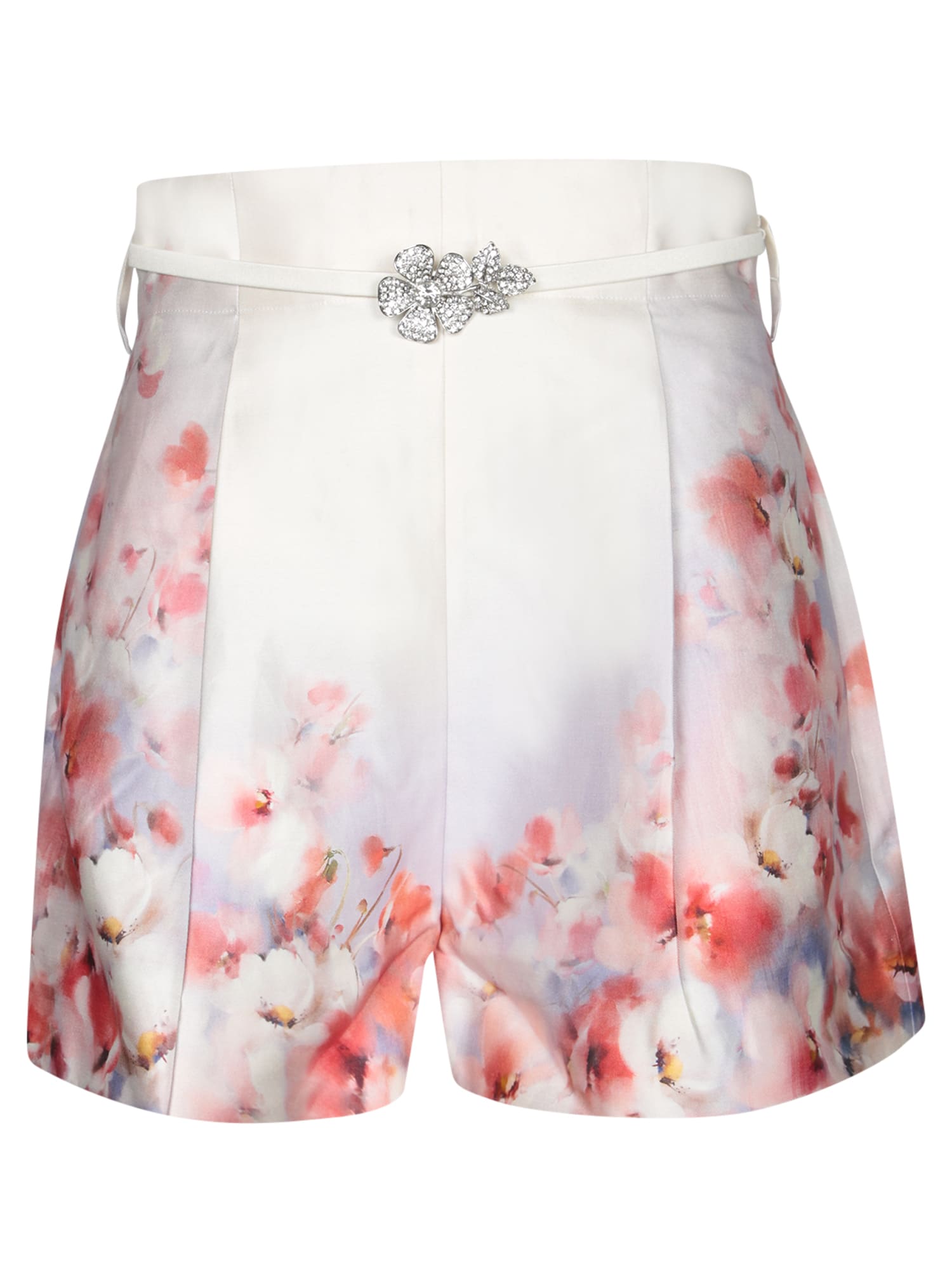 Zimmermann Multicolor Crush Flat Floral Shorts