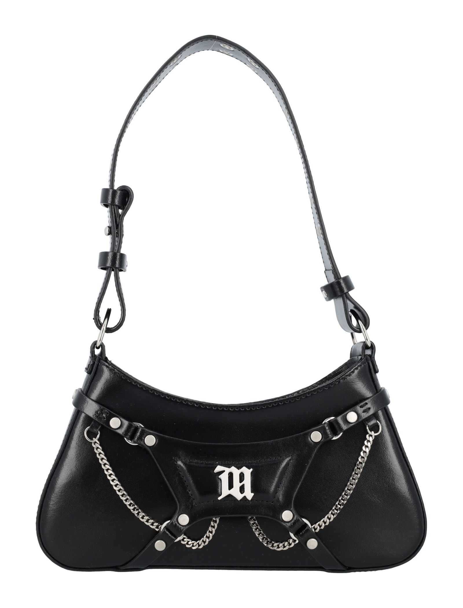 Shop Misbhv Leather Fetish Shoulder Bag In Black