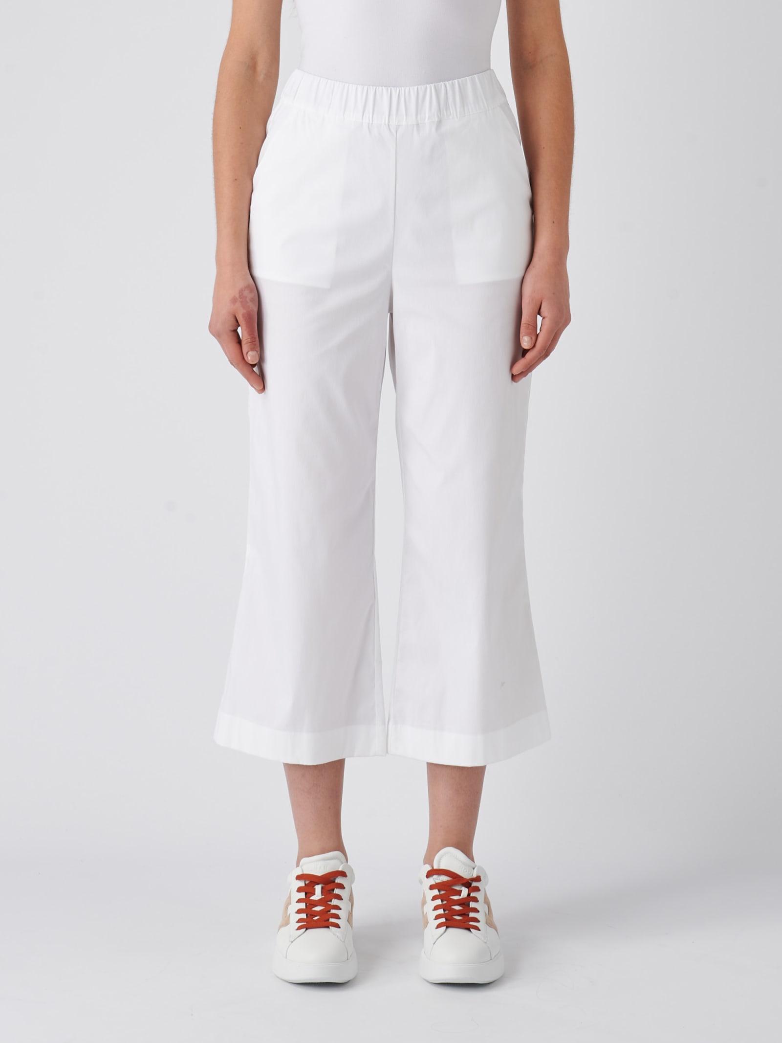Gran Sasso Cotton Trousers In Bianco
