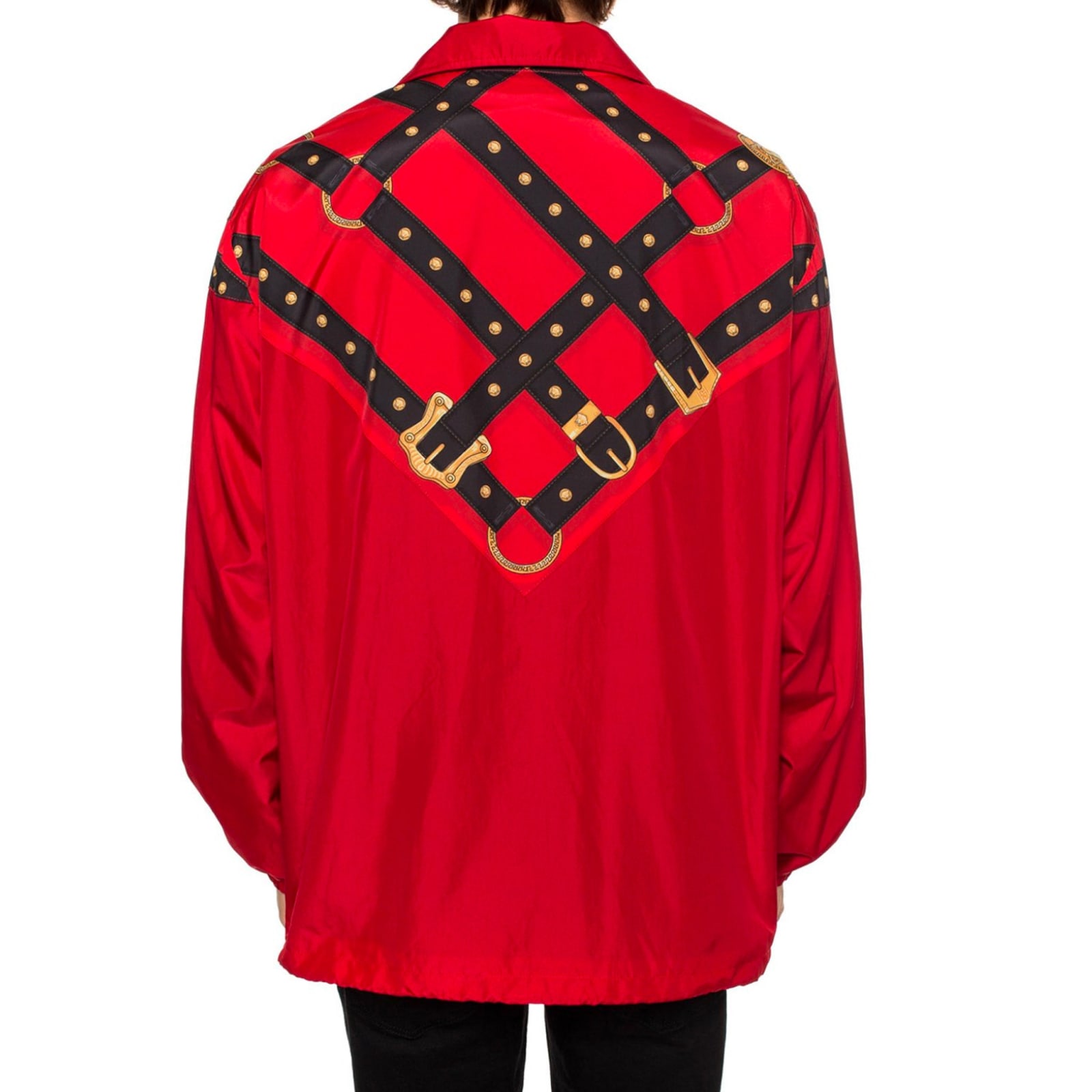 Shop Versace Windbreaker Jacket In Red