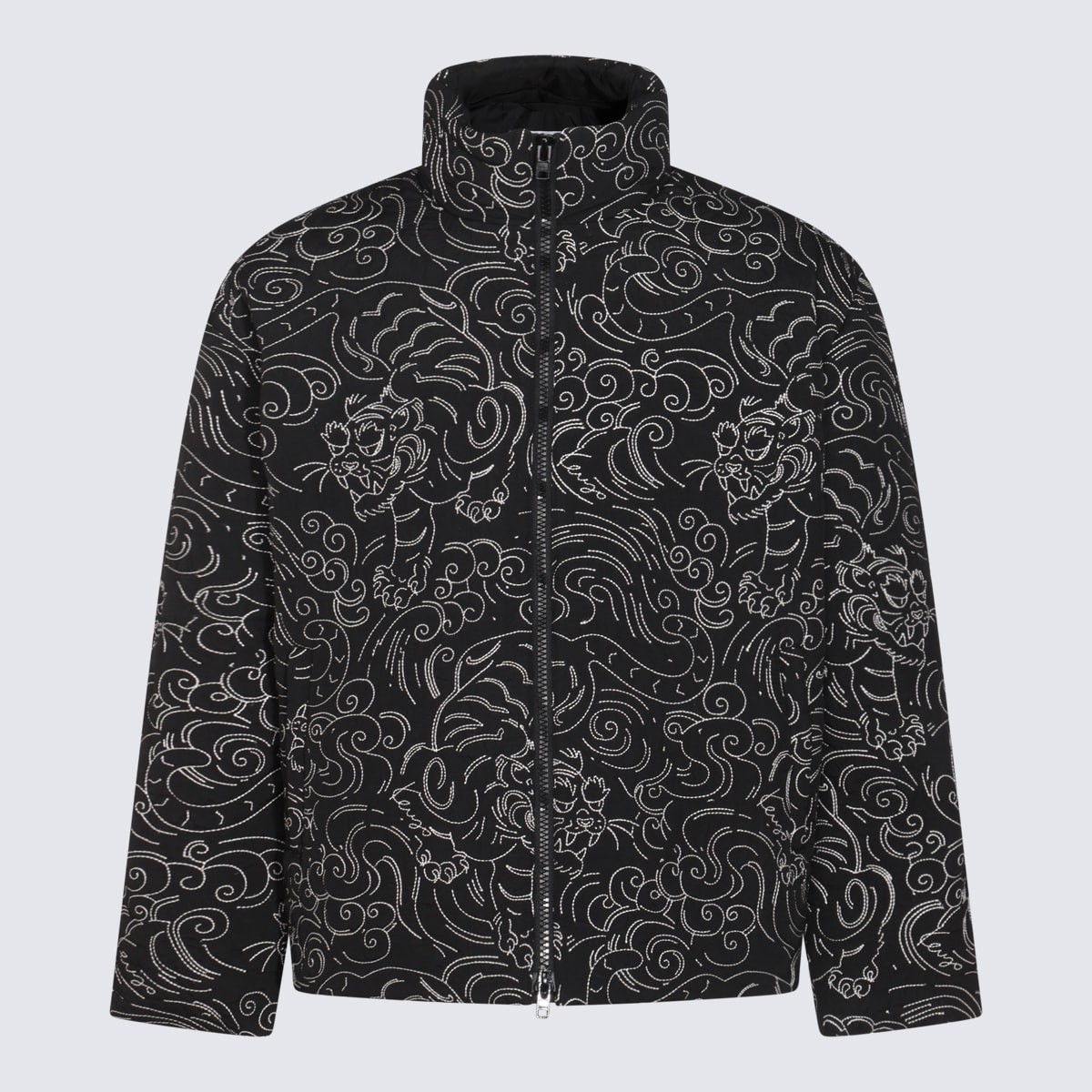 Shop Kenzo Black Nylon Down Jacket