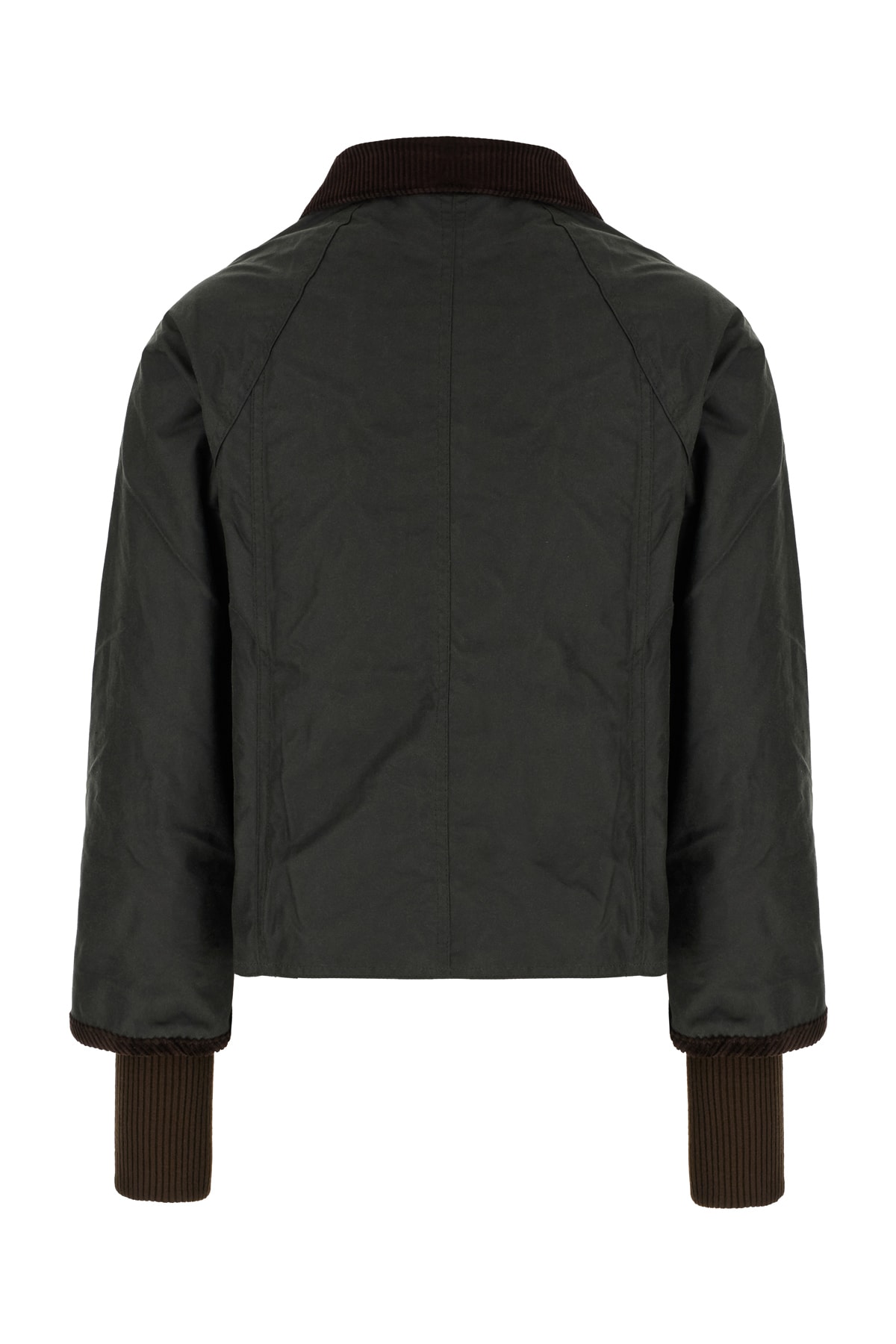 Barbour Oversized Jacket With Corduroy Collar In Sage